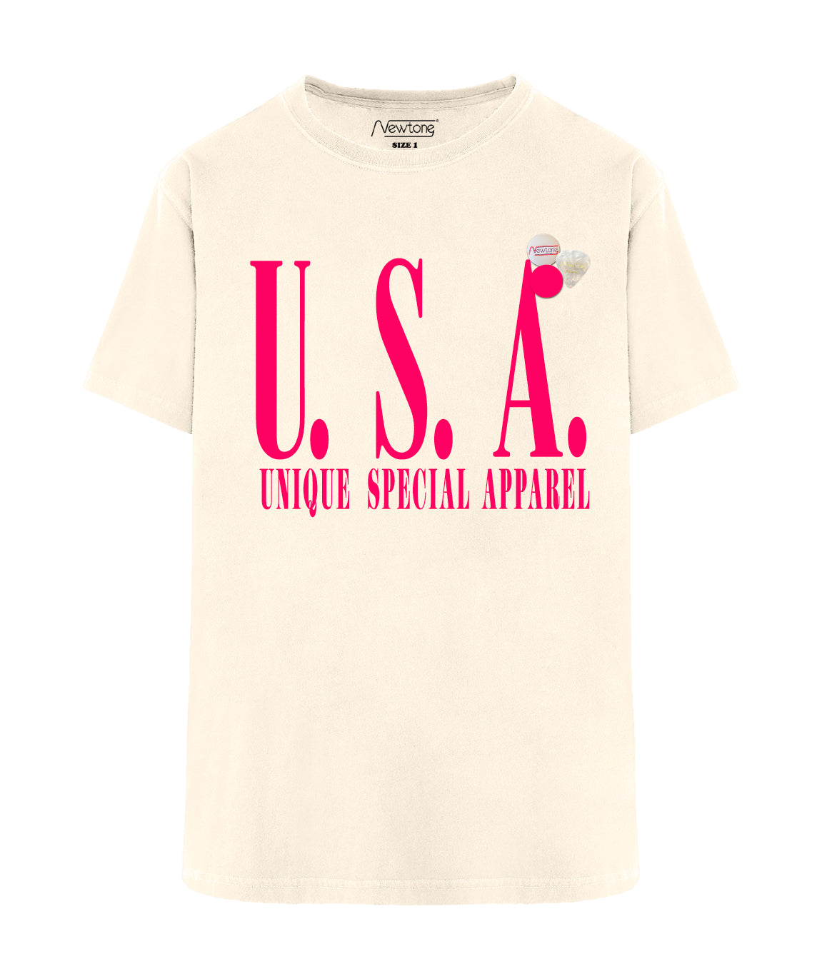 Natural "USA" trucker tee shirt