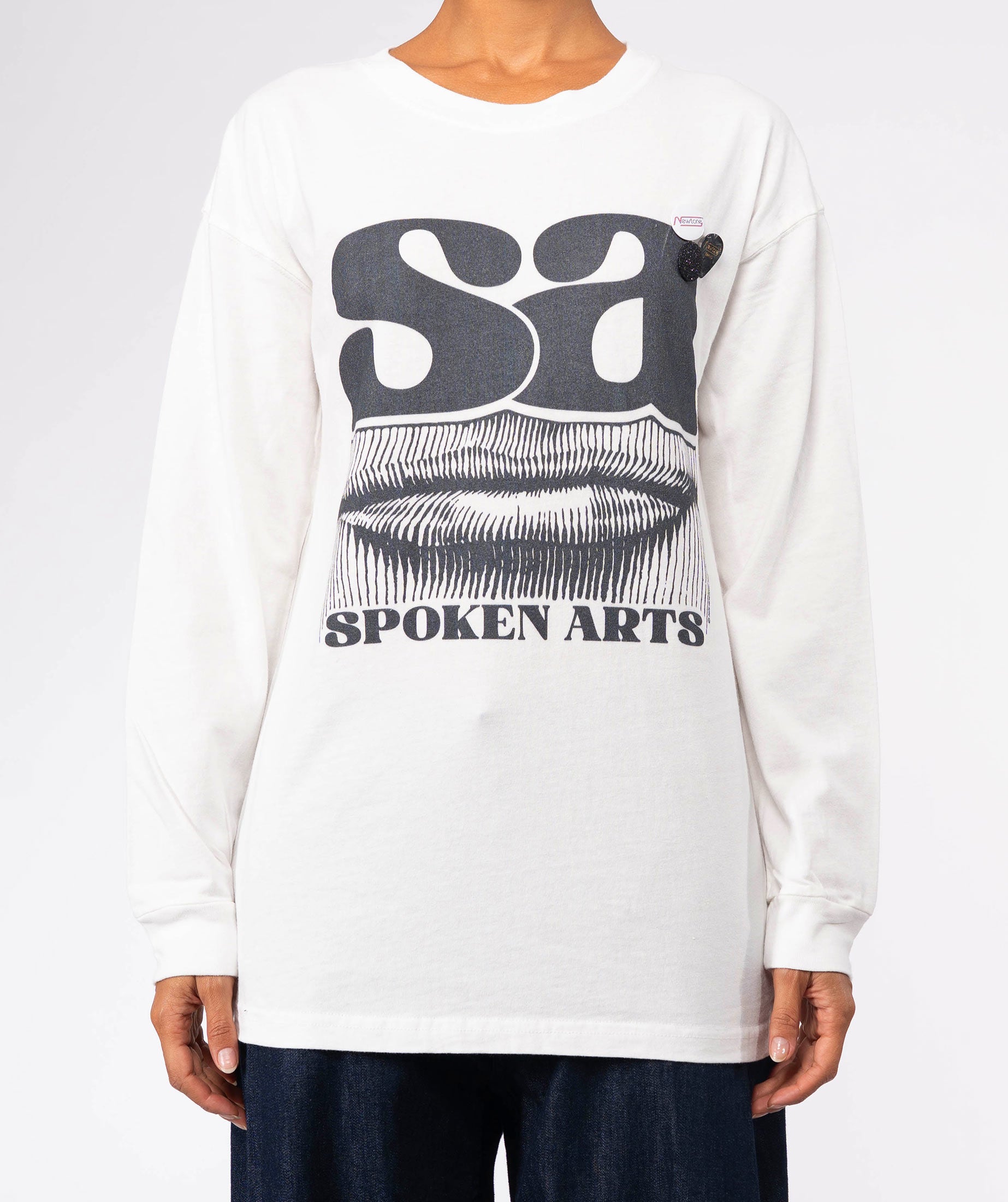 SPOKEN" hunter dirty white tee shirt