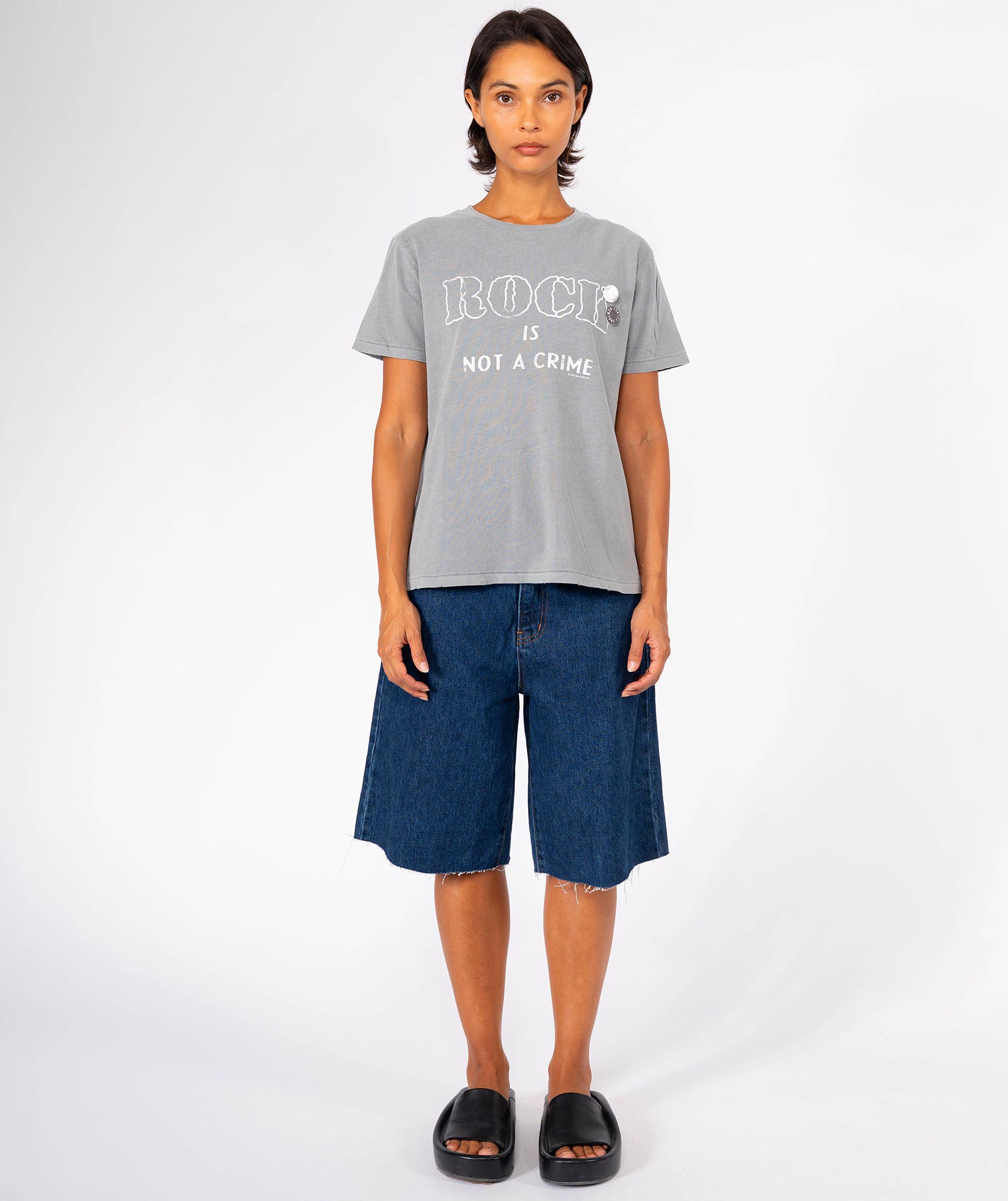 CRIME" starlight grey tee shirt