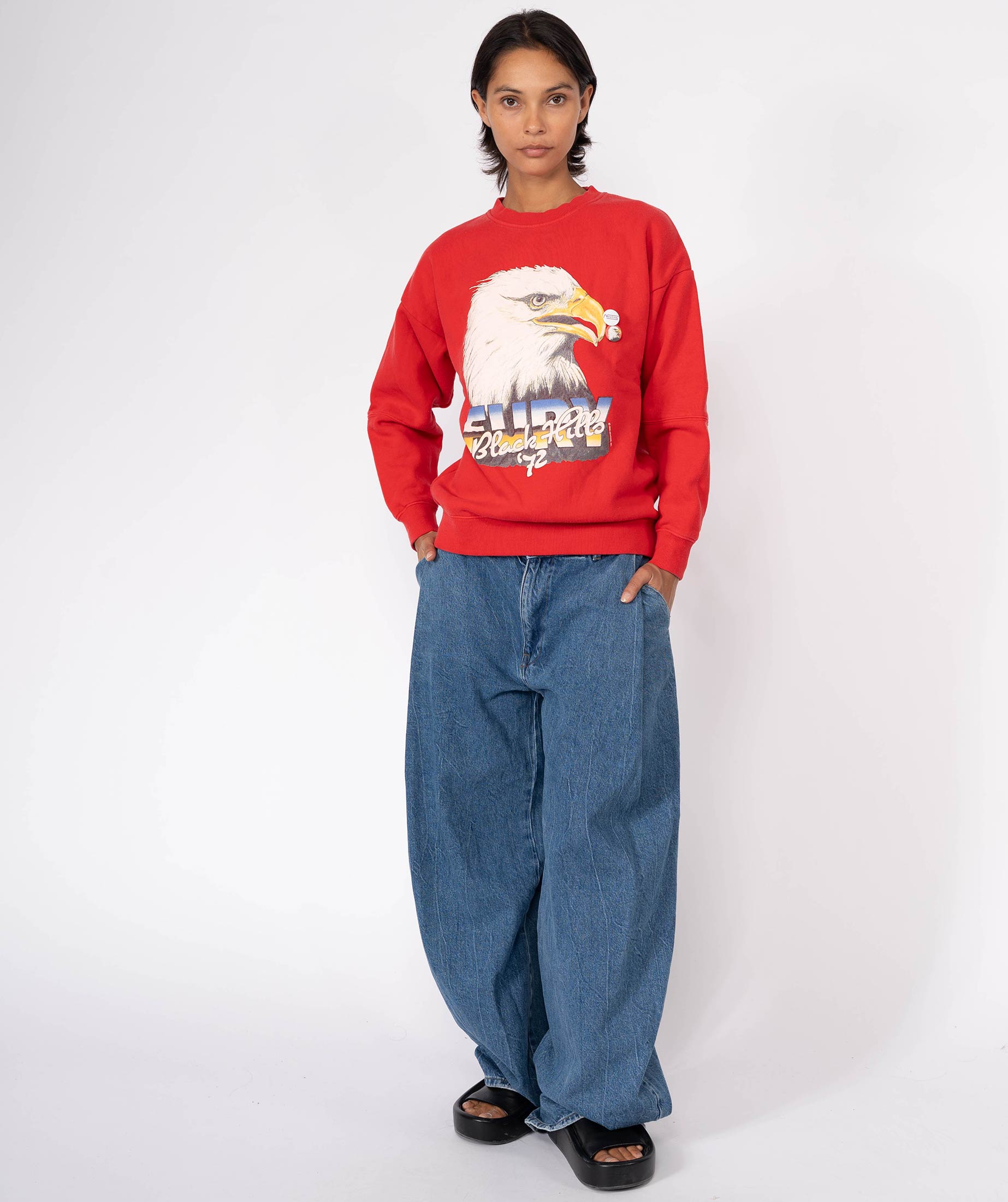 HILLS" roller red acid sweatshirt