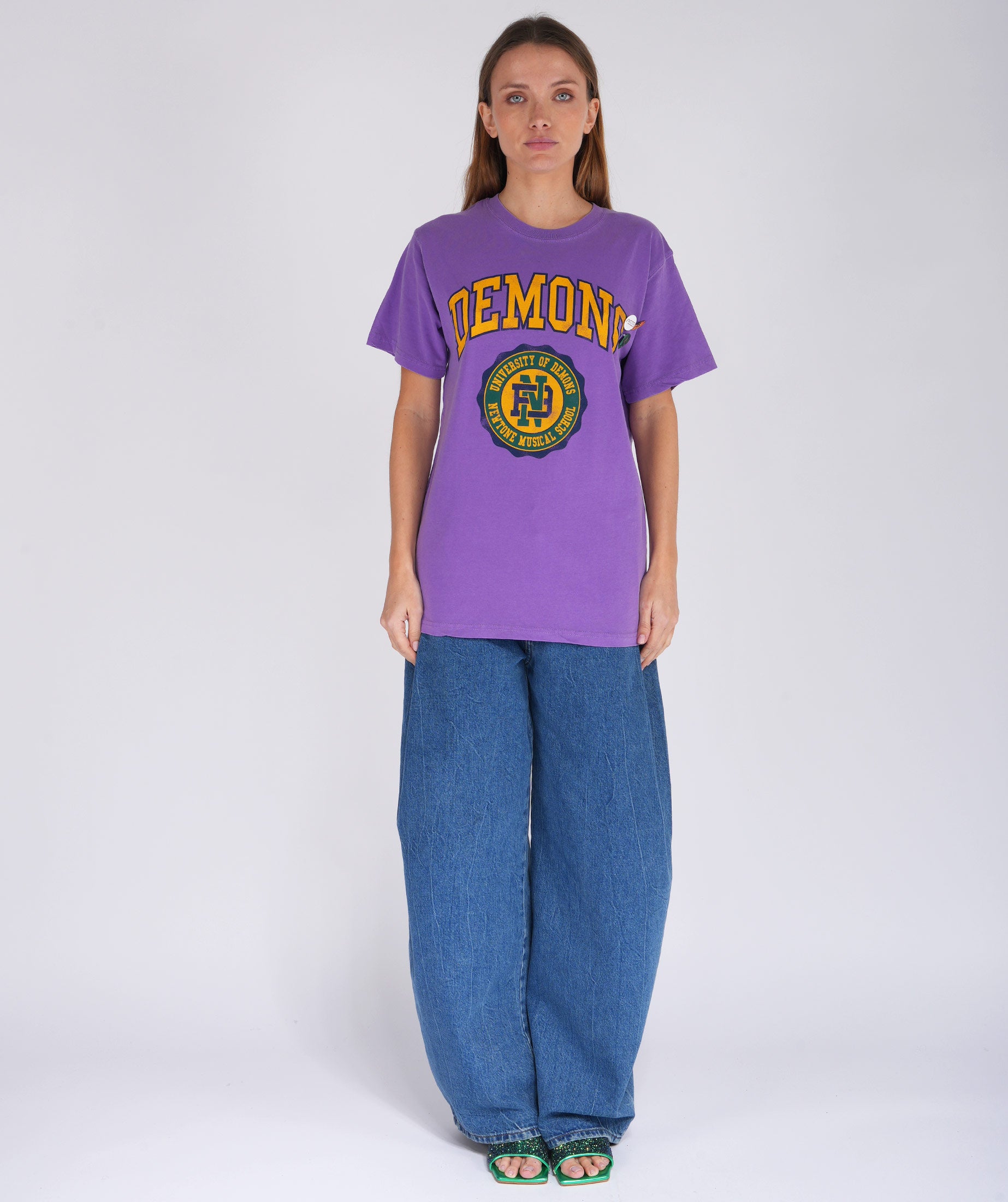 Purple "DEMONS" trucker tee shirt