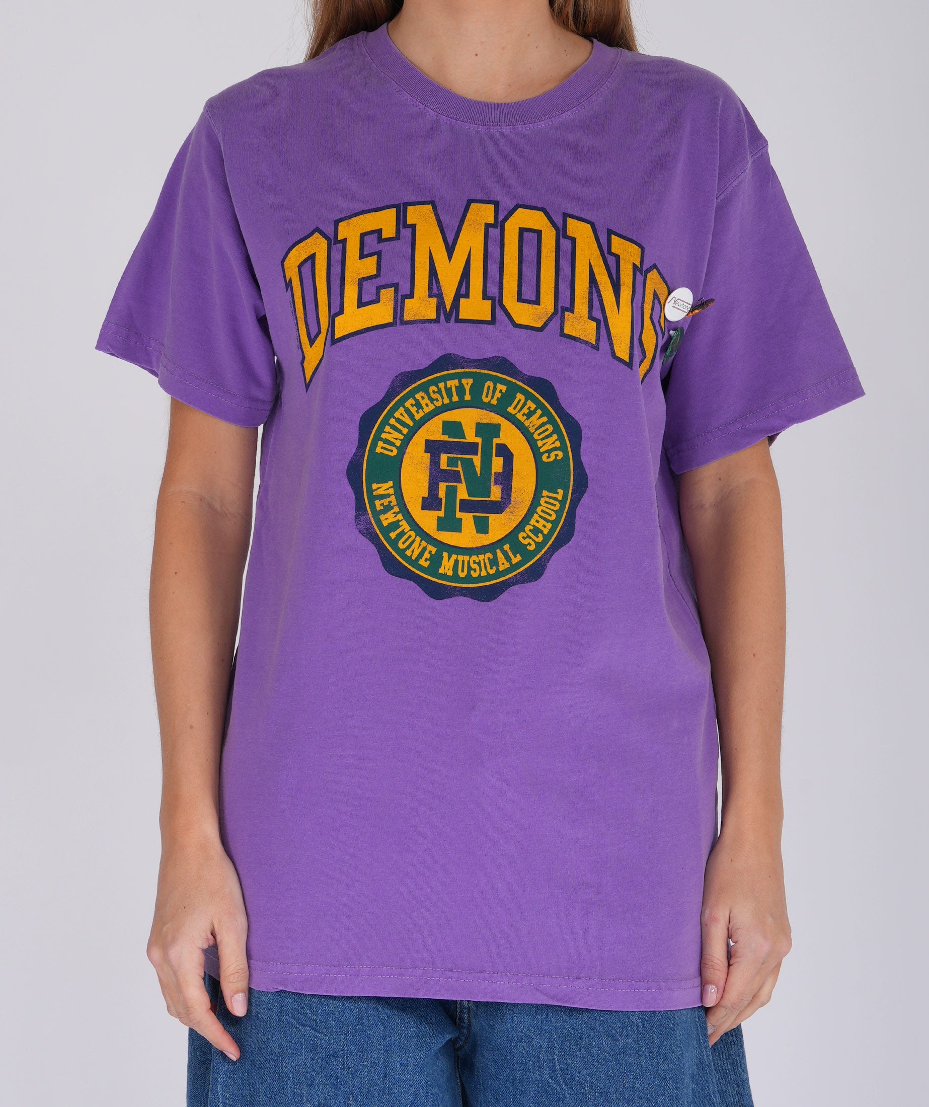 Purple "DEMONS" trucker tee shirt
