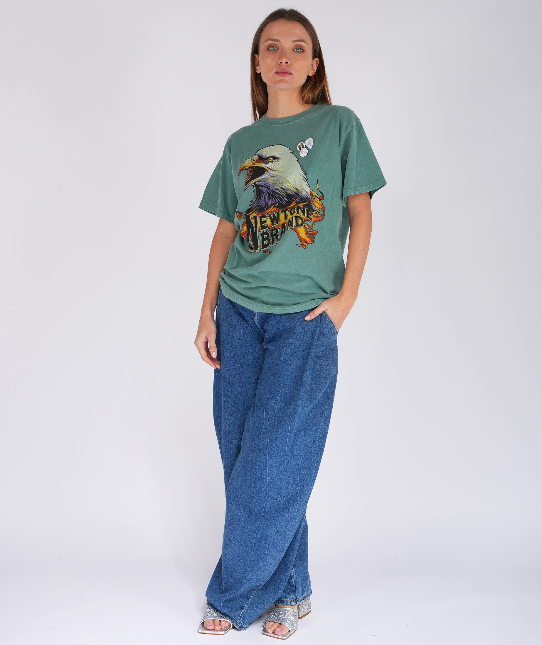 CYCLE" light green trucker tee shirt