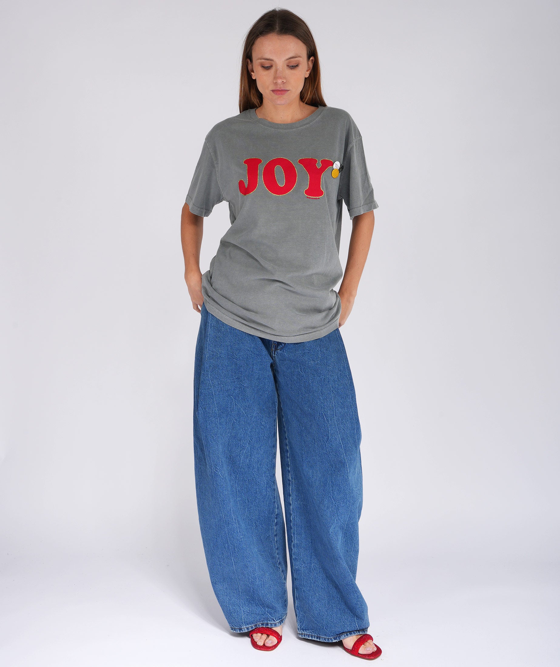 Grey trucker tee "JOY FW21"