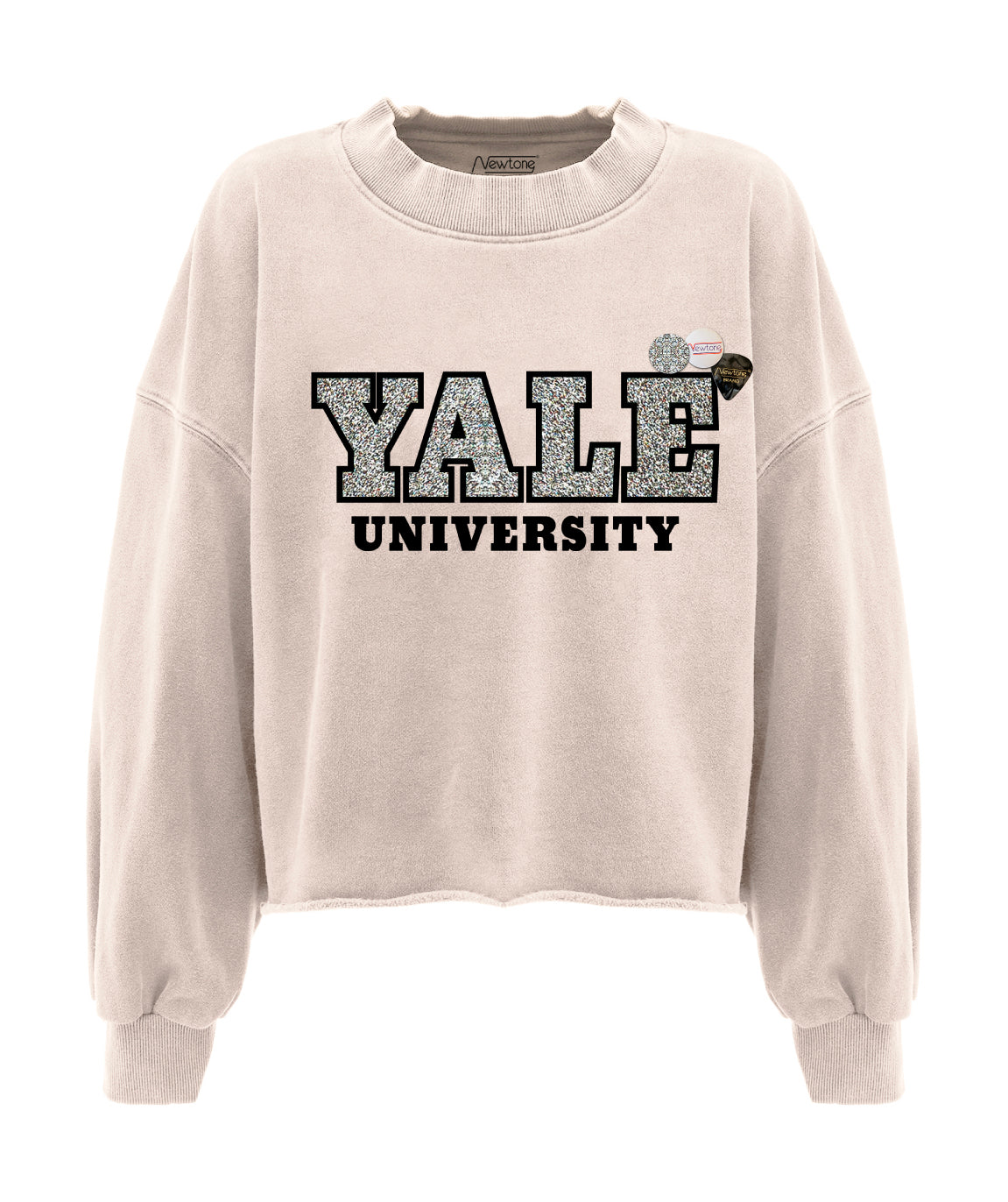 UNIVERSITY" crop porter whisper sweatshirt