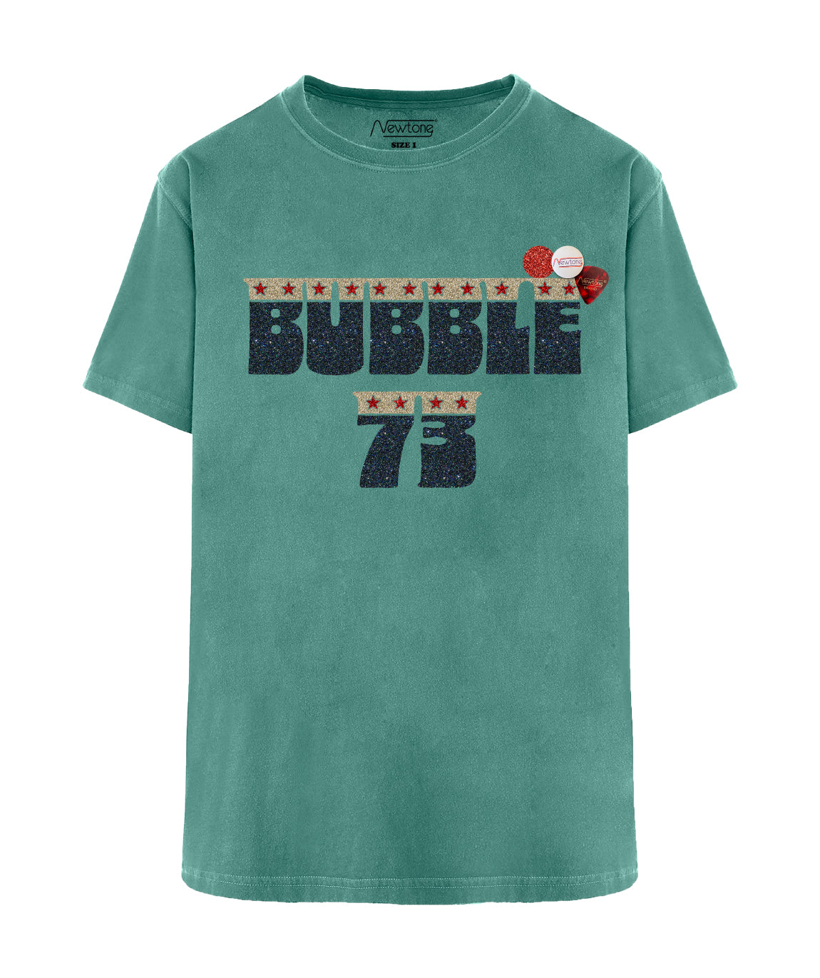 BUBBLE" light green trucker tee shirt