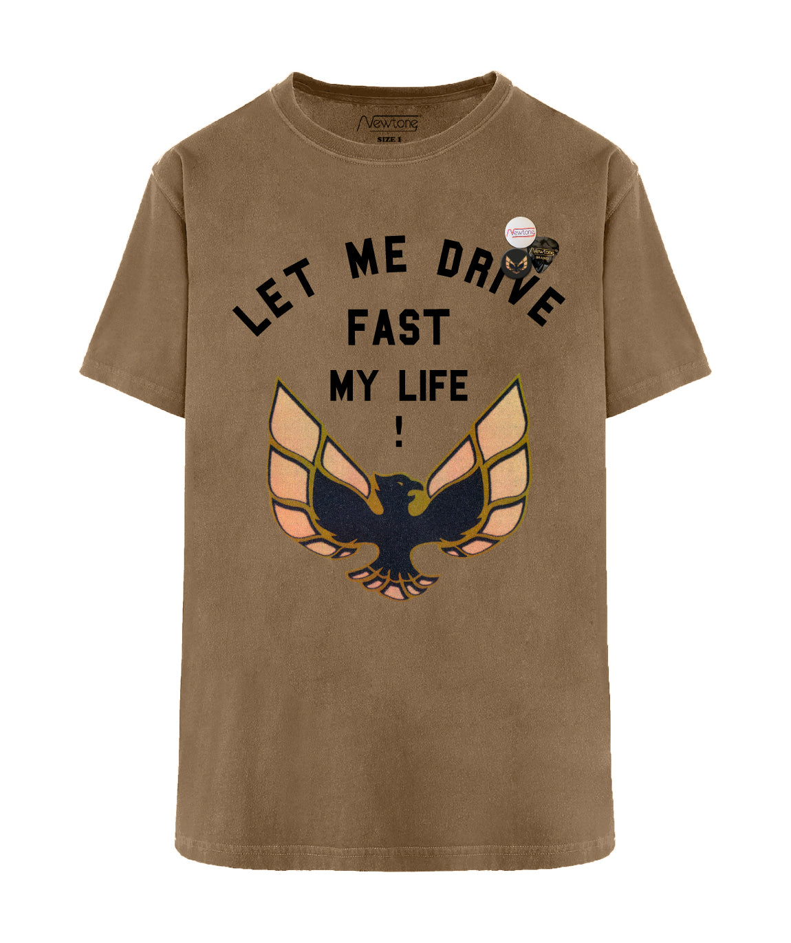 "BIRDY" Havana brown trucker T-shirt