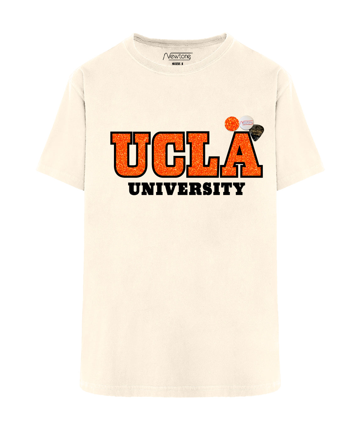 UNIVERSITY" natural trucker tee shirt