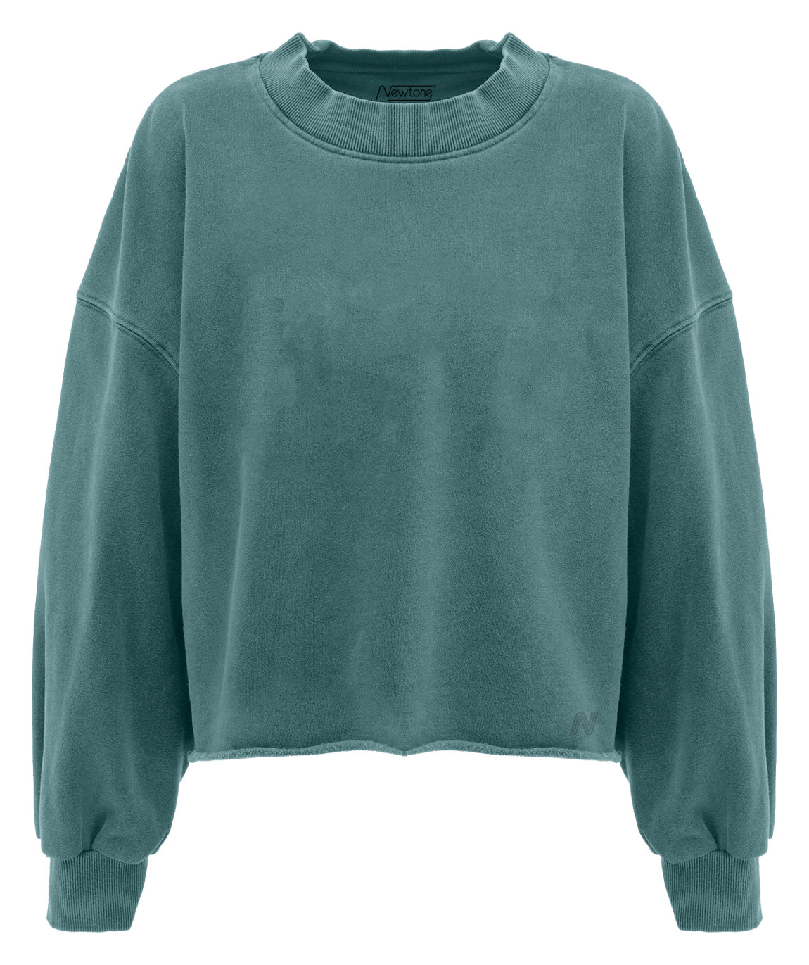 "DAILY" forest green crop sweatshirt