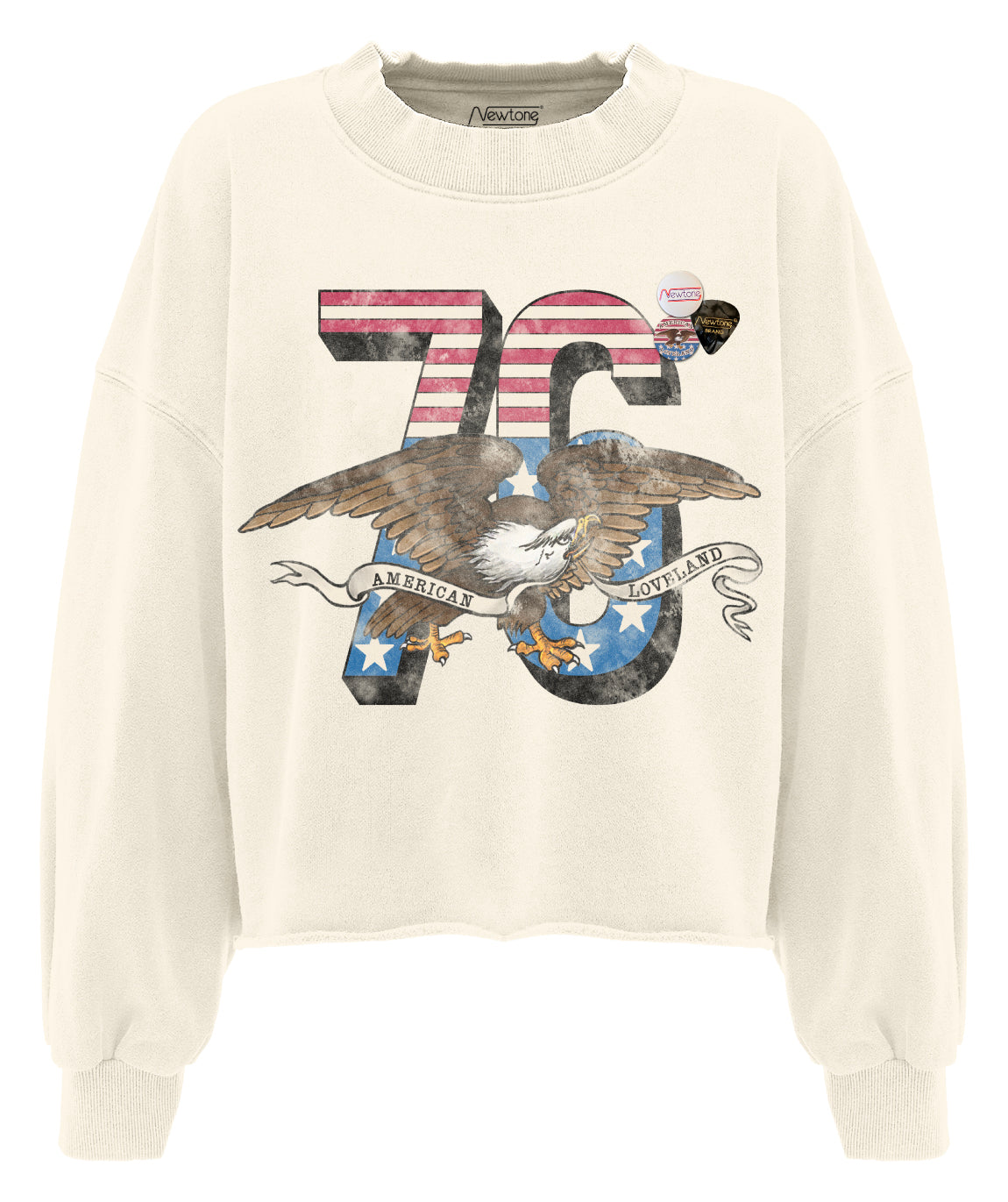 Natural "LOVELAND" crop sweatshirt