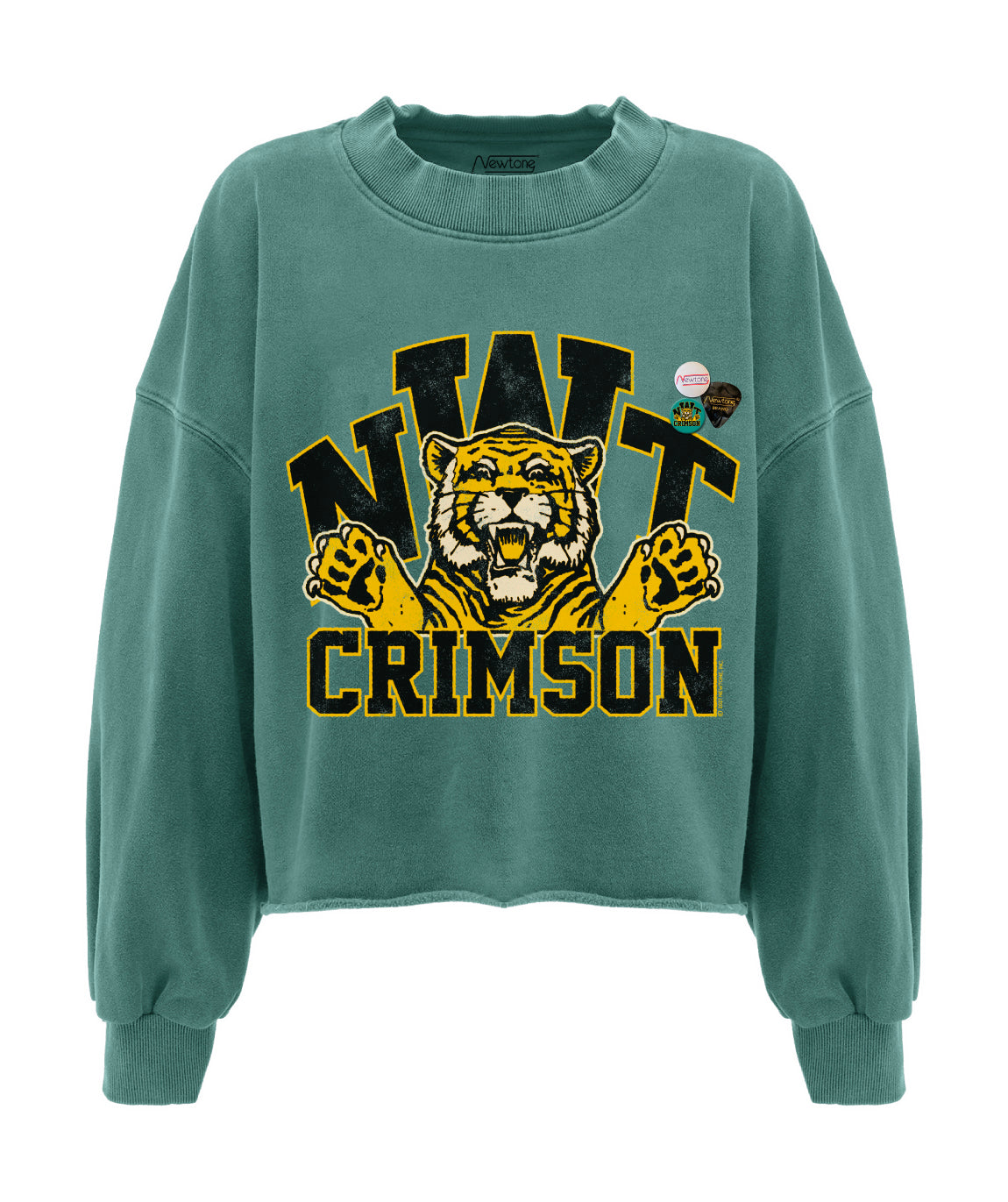 Light green "CRIMSON" crop sweatshirt