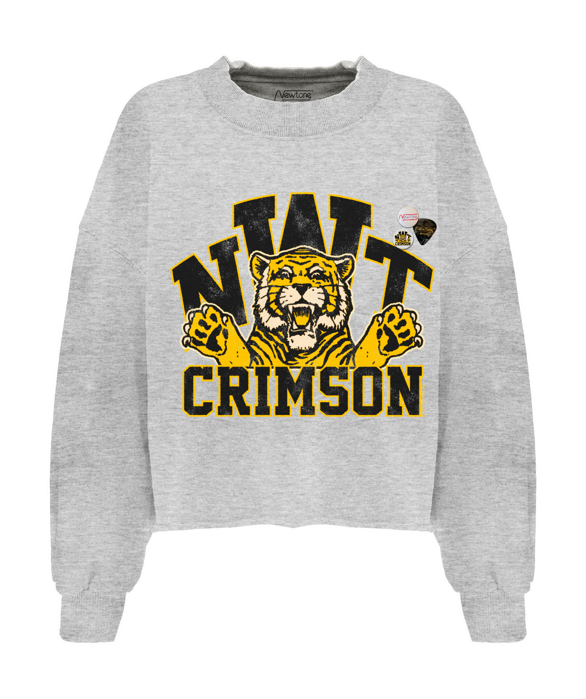 Crop sweatshirt in ash gray "CRIMSON"