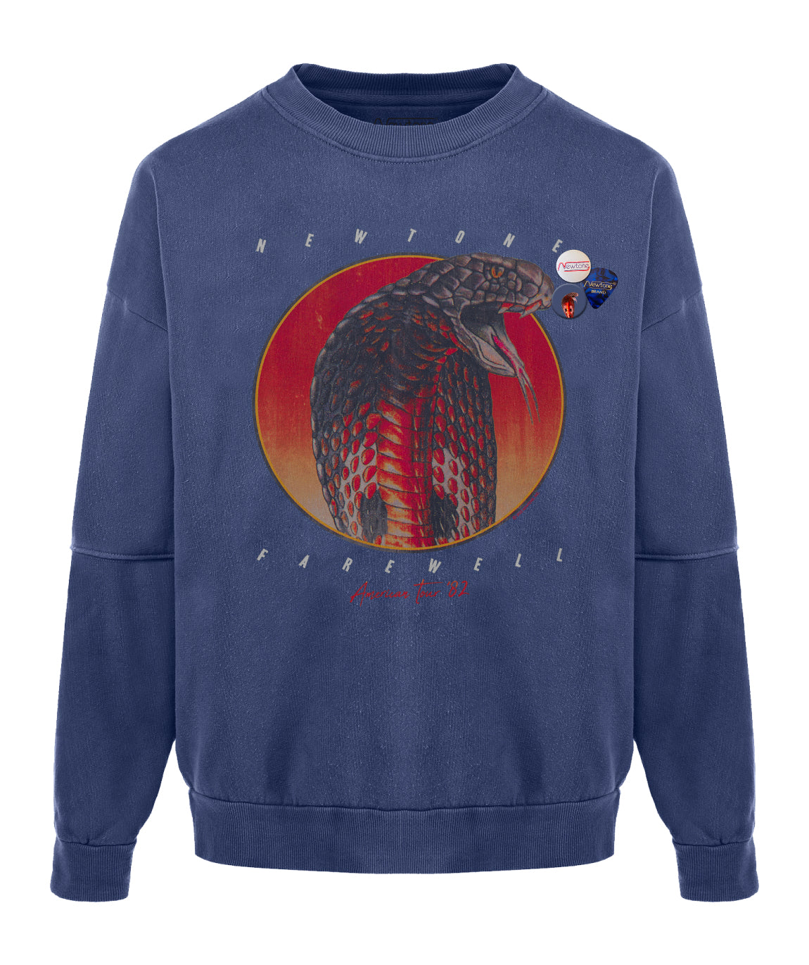 "FAREWELL" denim roller sweatshirt