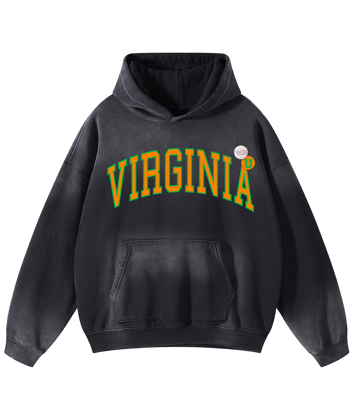 Vintage black "VIRGINIA" hoodie