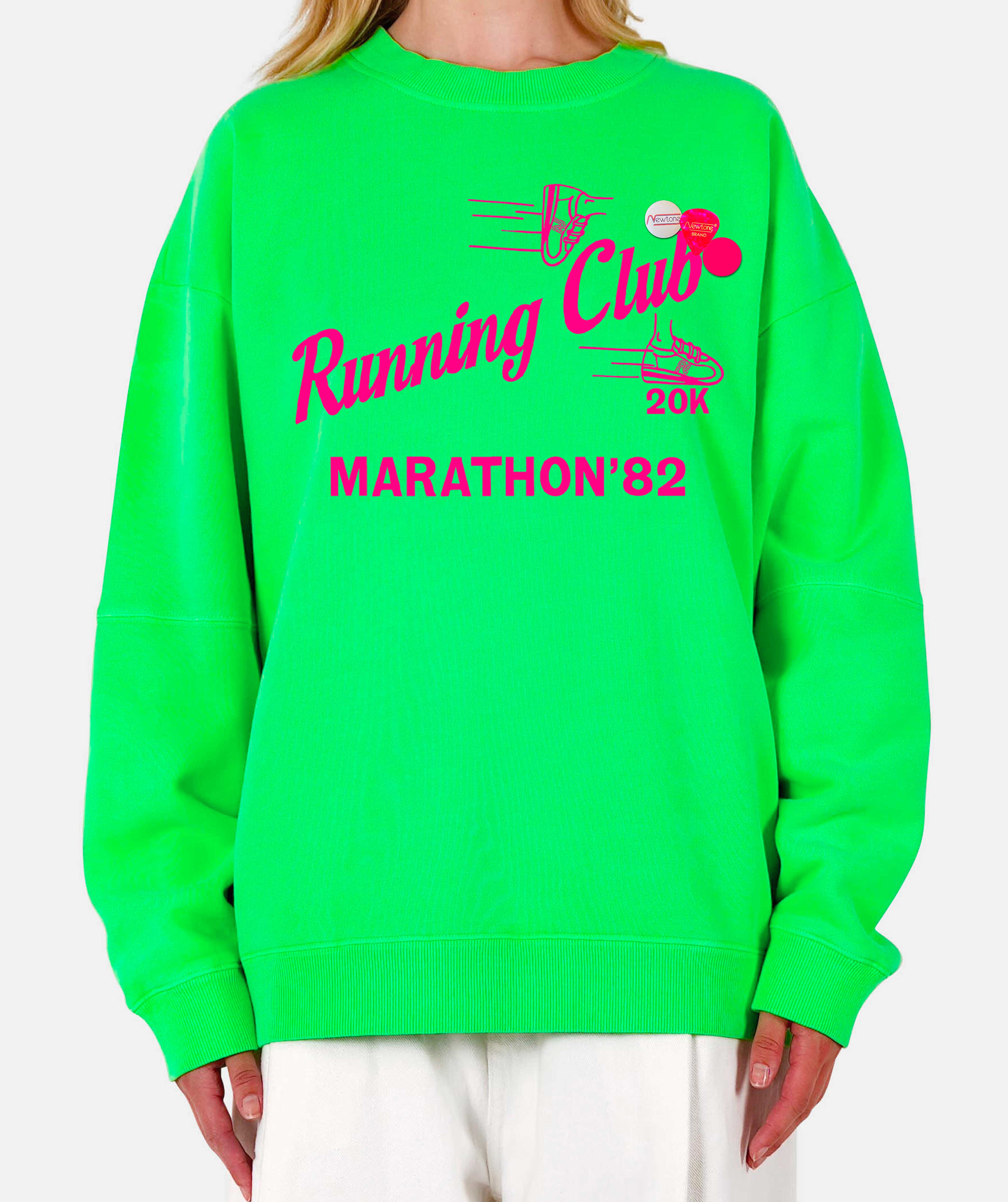 Neon green "20K" roller sweatshirt