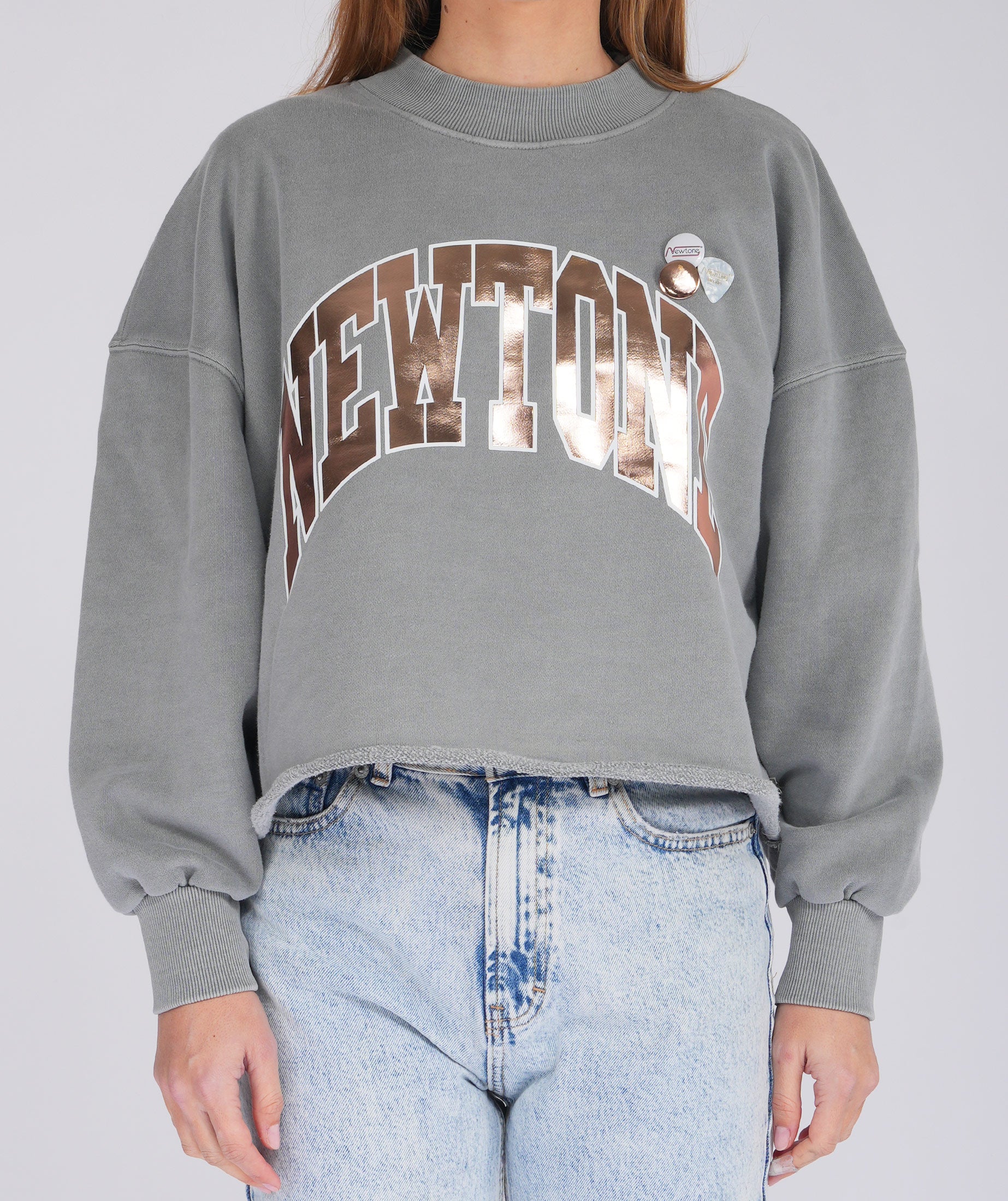 Sweatshirt crop porter grey "TONE SS25