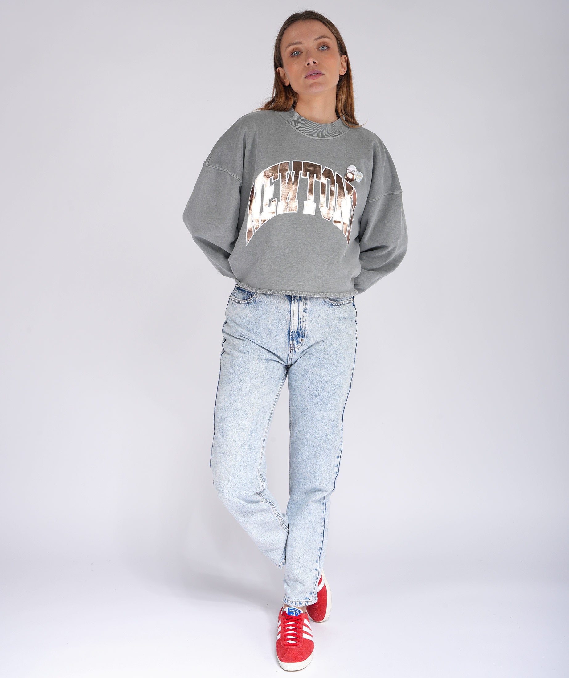 Sweatshirt crop porter grey "TONE SS25
