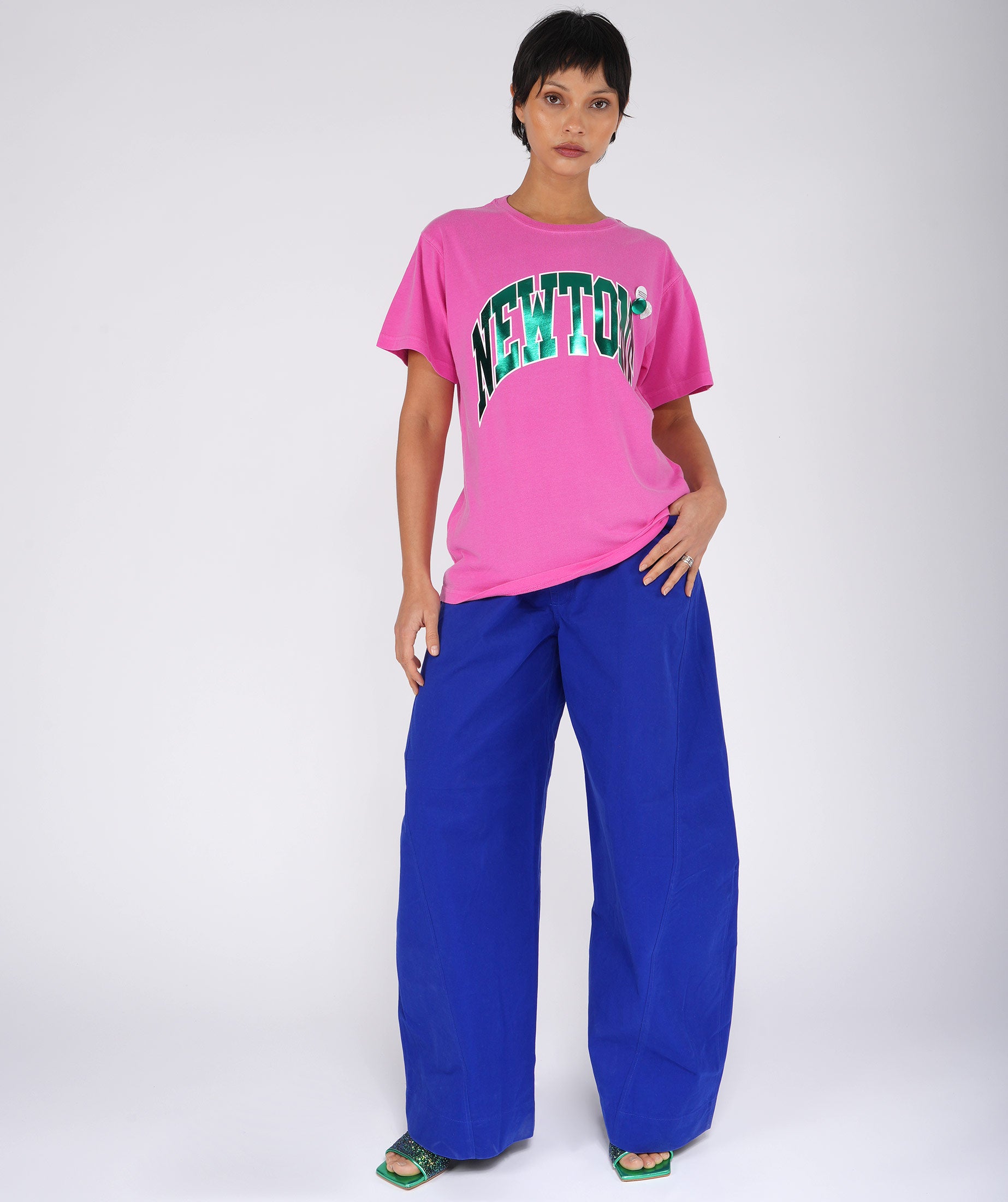 TONE SS25 fuschia trucker tee shirt