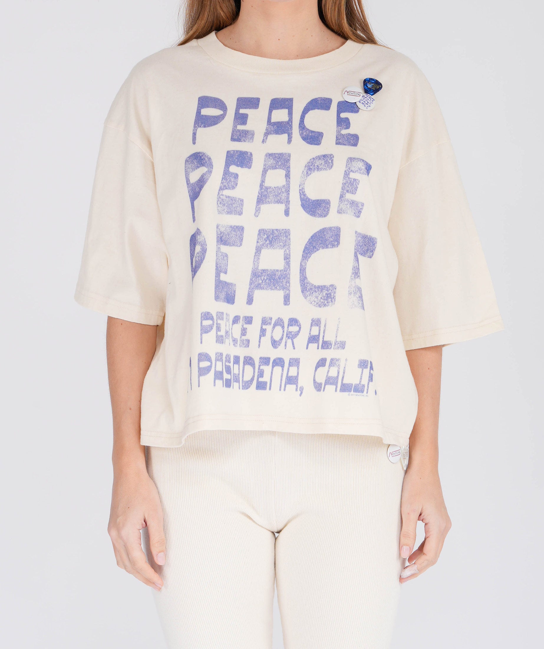 PASADENA" natural crop crooper tee shirt