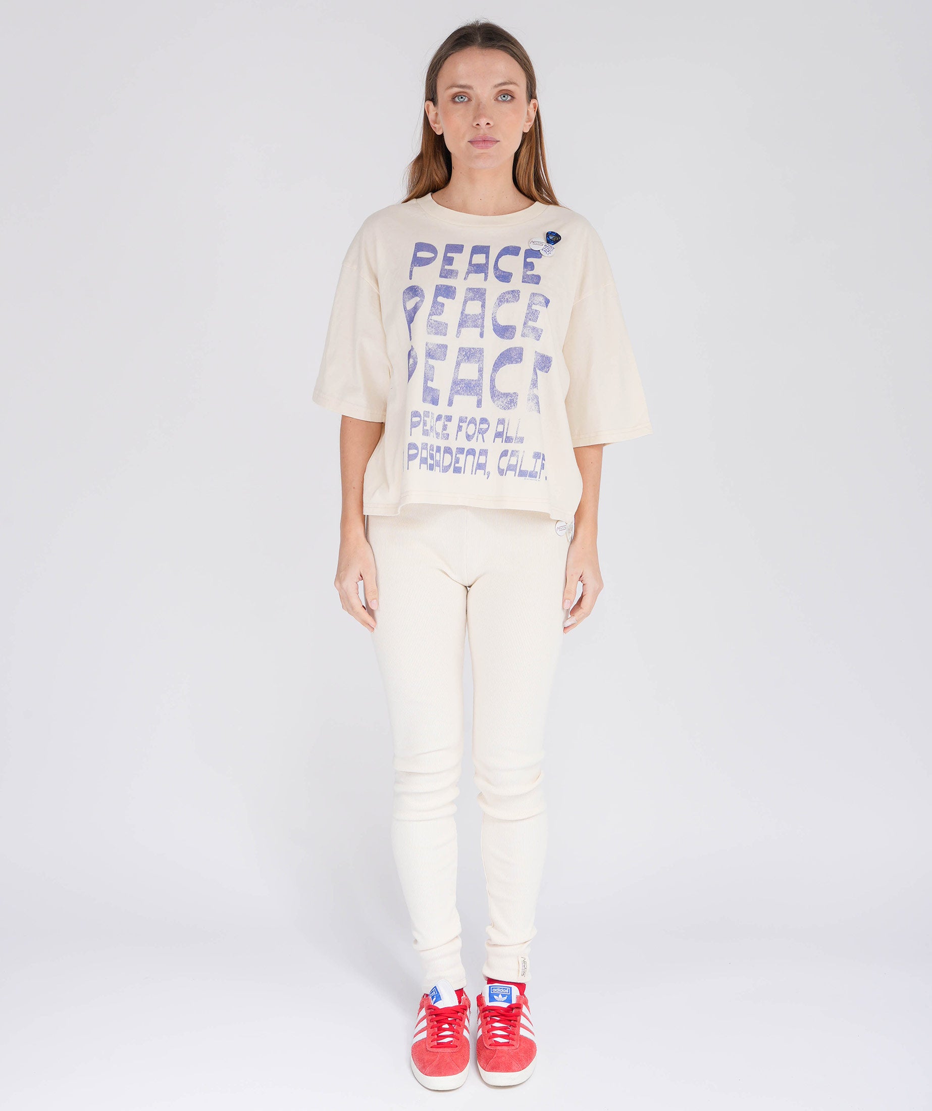 PASADENA" natural crop crooper tee shirt