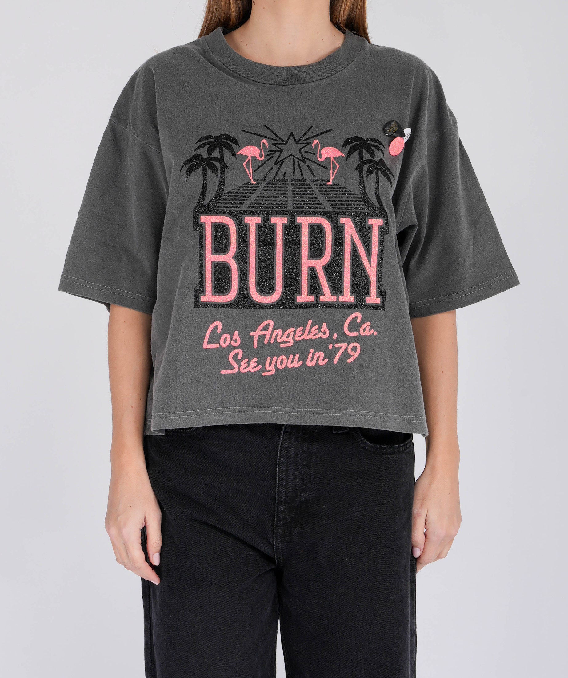 SEE YOU" crop crooper pepper tee shirt