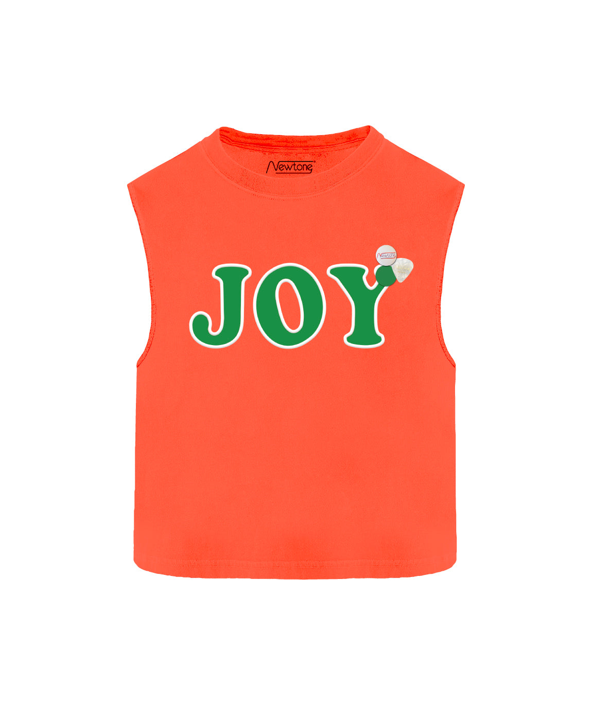 JOY" dyer neon orange tee shirt