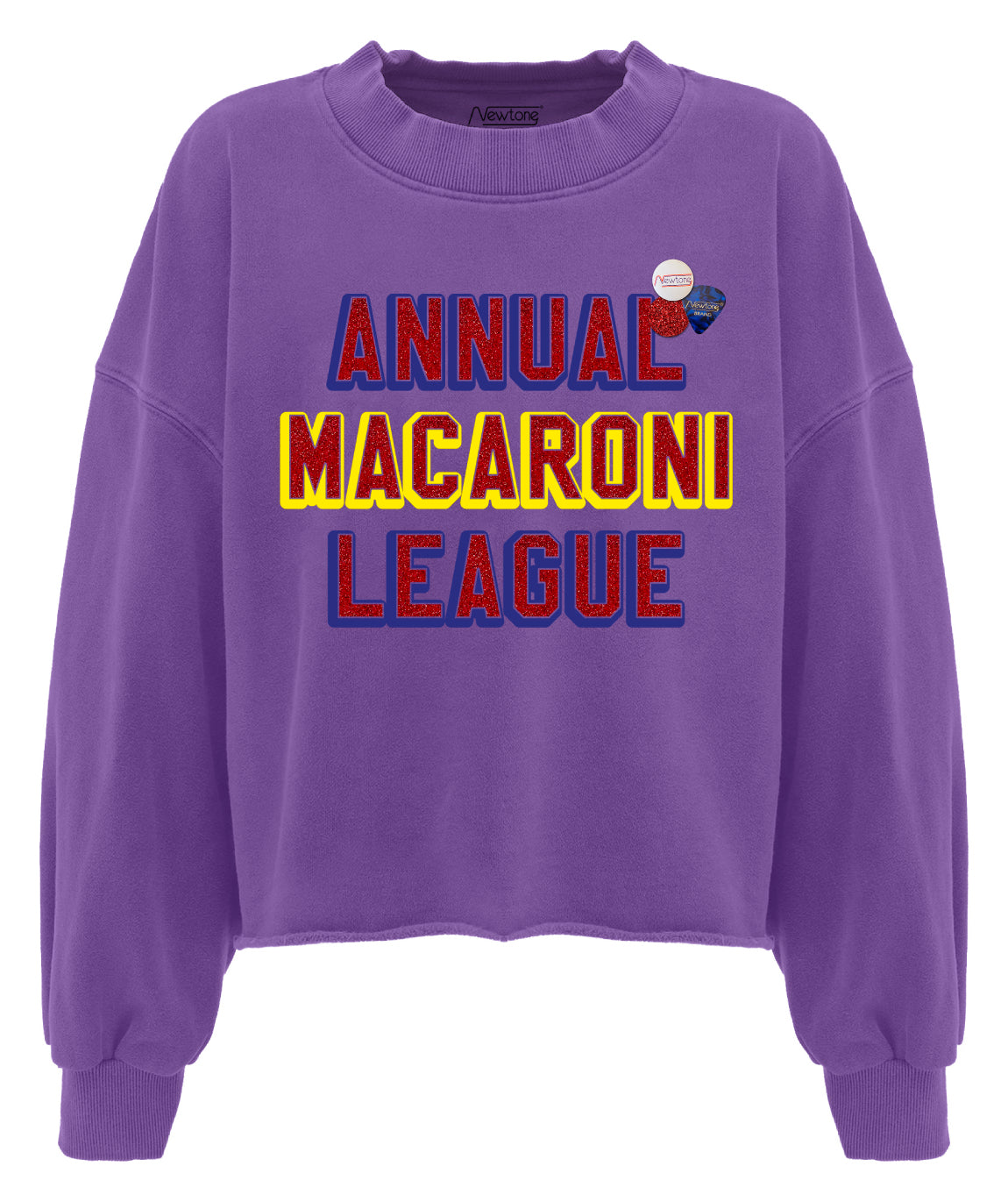 MACARONI" crop wear purple sweatshirt