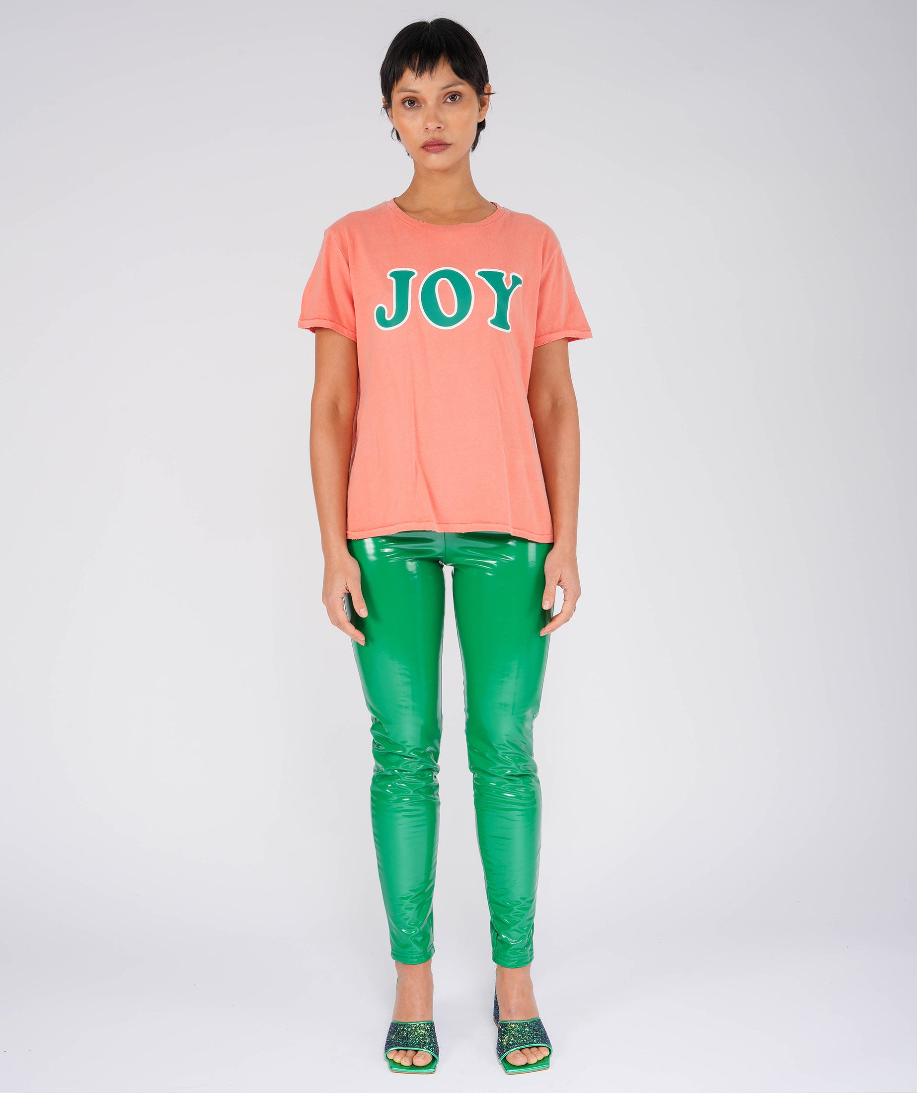JOY" starlight coral tee shirt