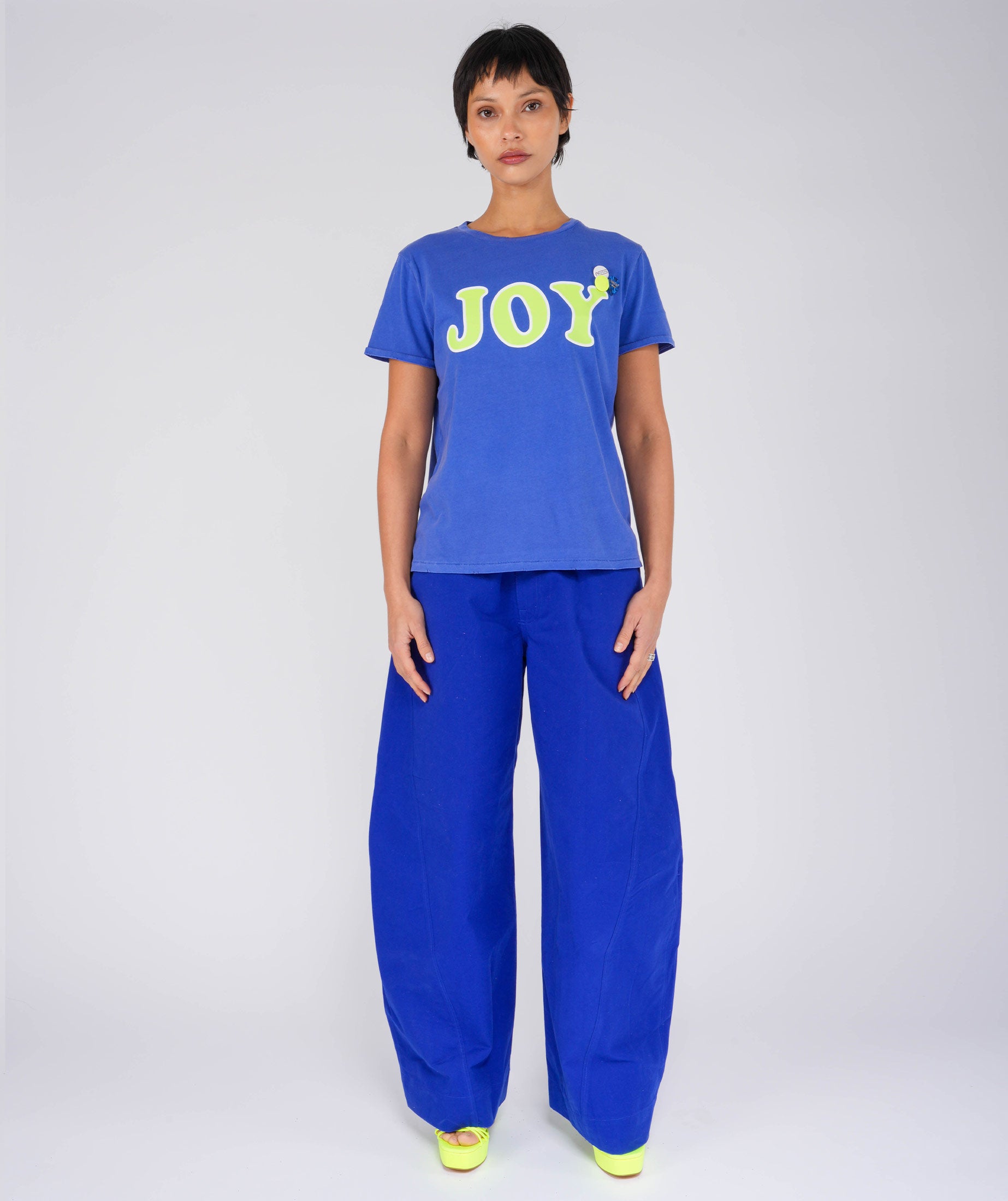 JOY" starlight flo blue tee shirt