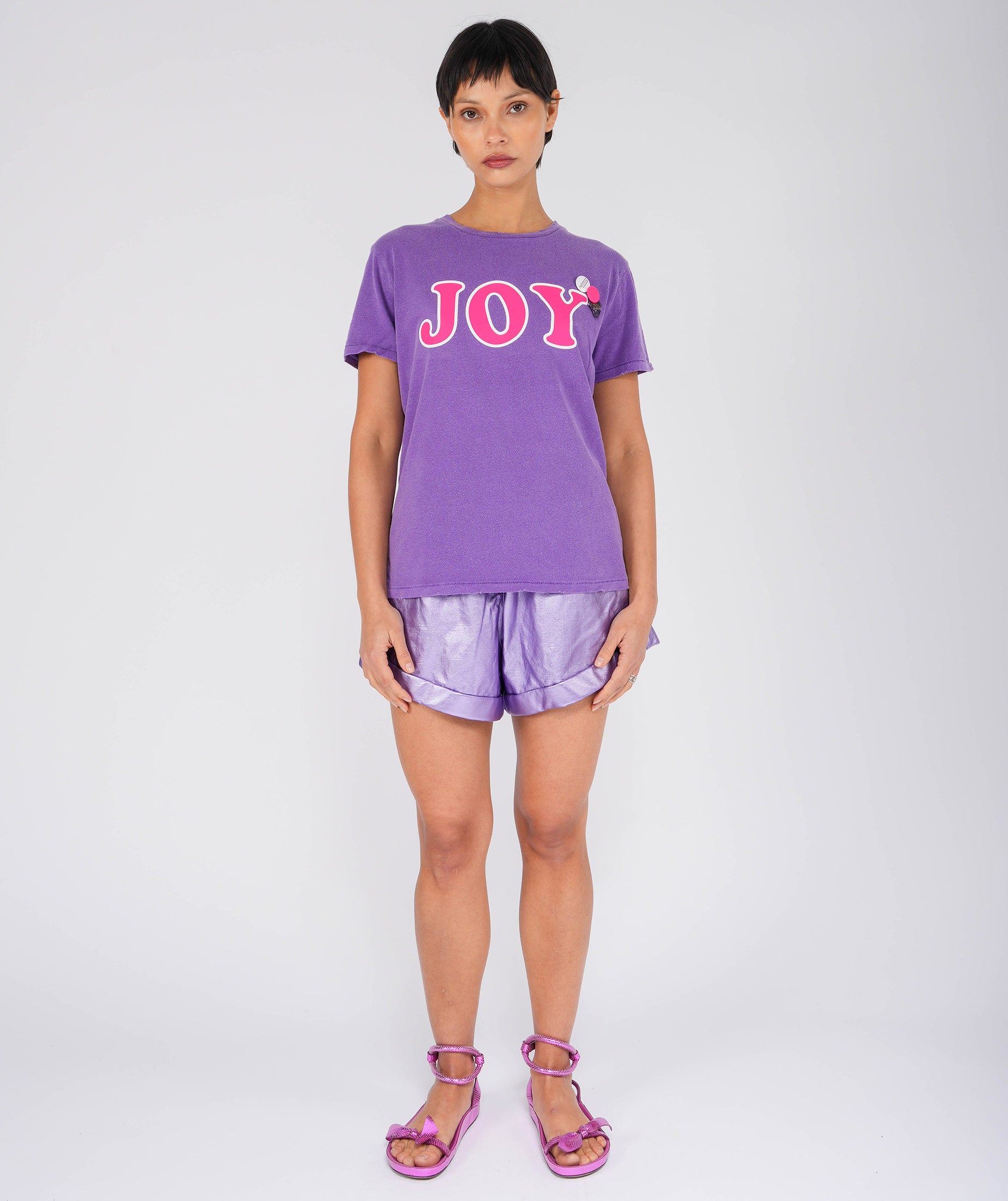 JOY" starlight purple tee shirt