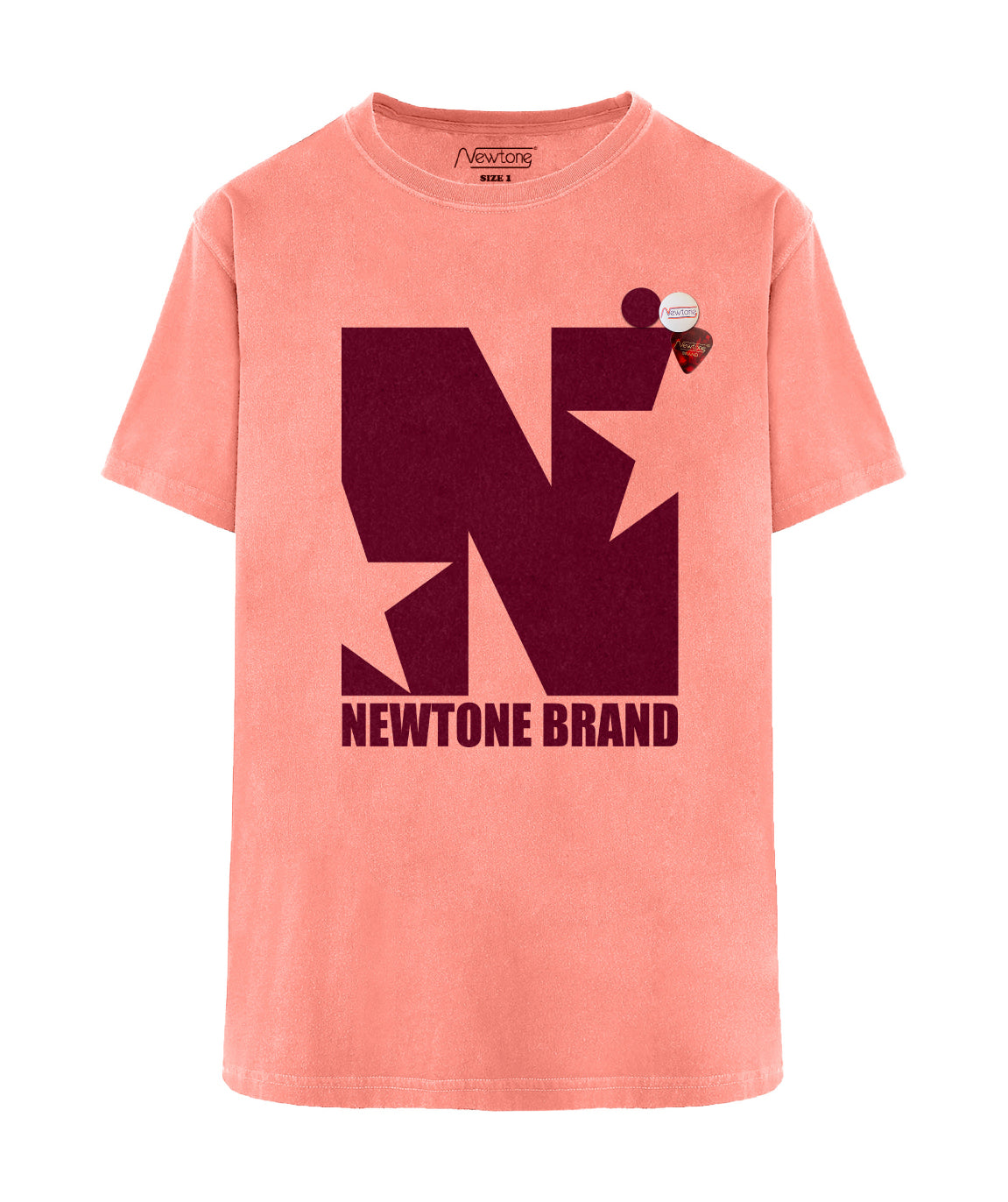 SINGLE" coral trucker tee shirt