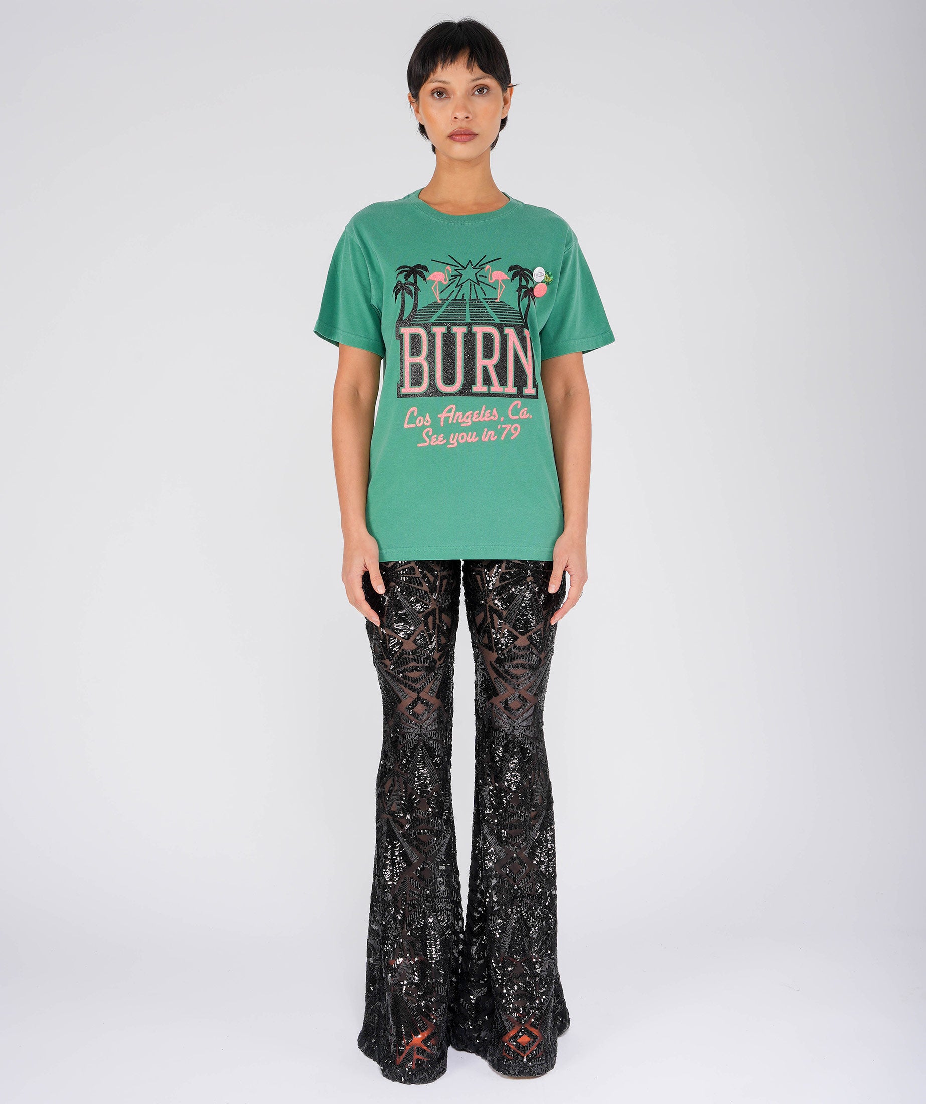 SEE YOU" apple trucker tee shirt