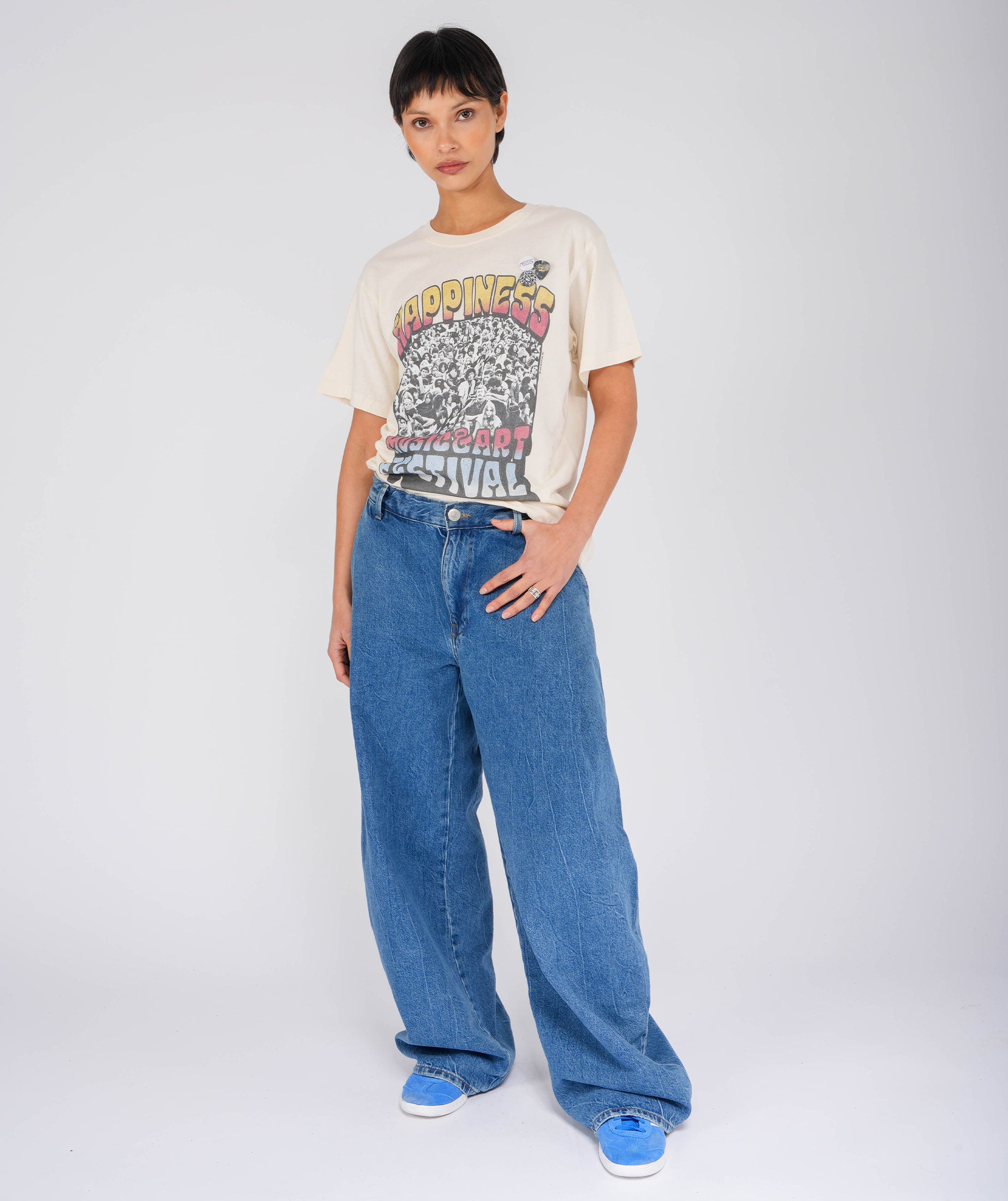 THREEDAYS" natural trucker tee shirt