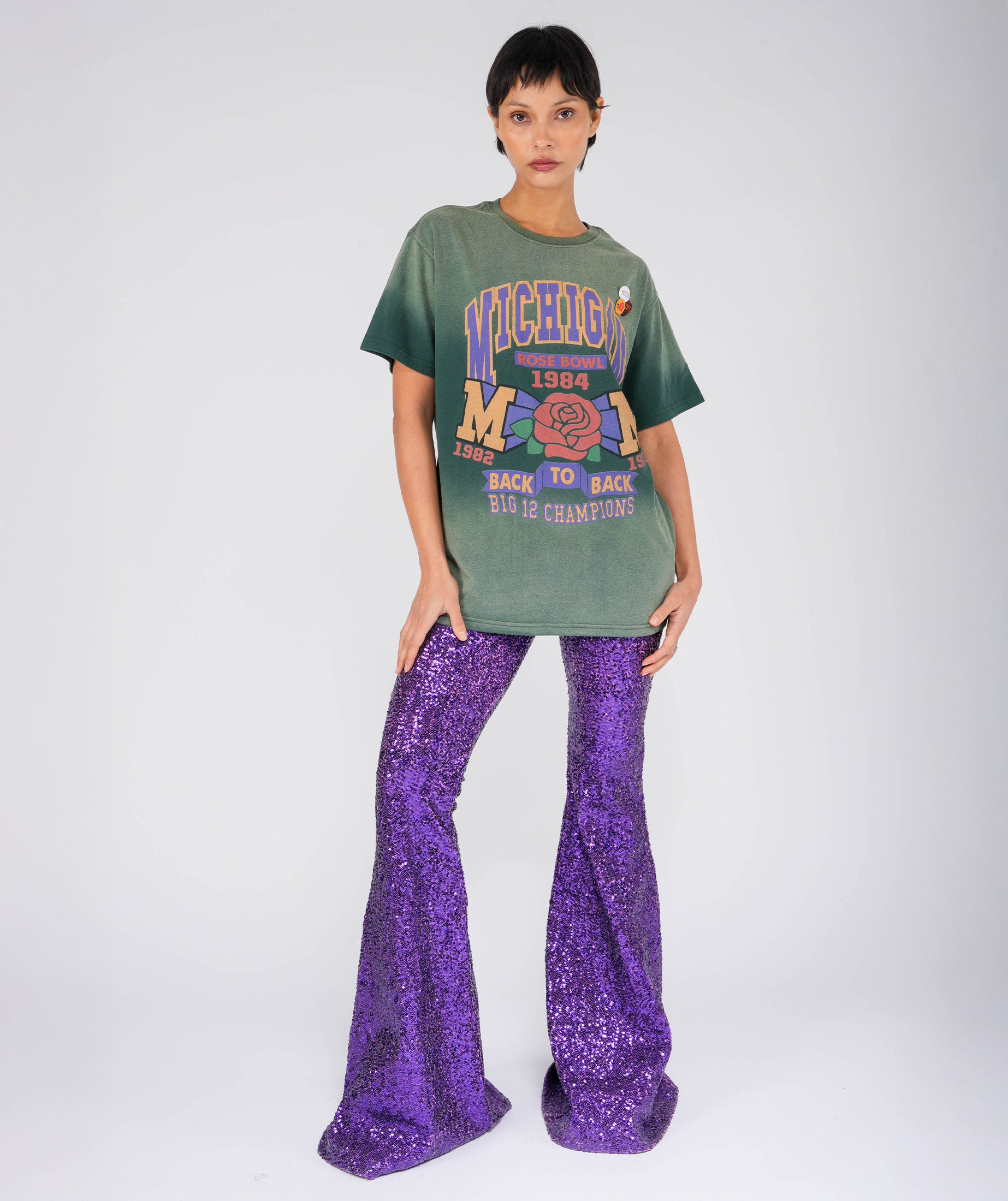 ROSE" vintage forest trucker tee shirt