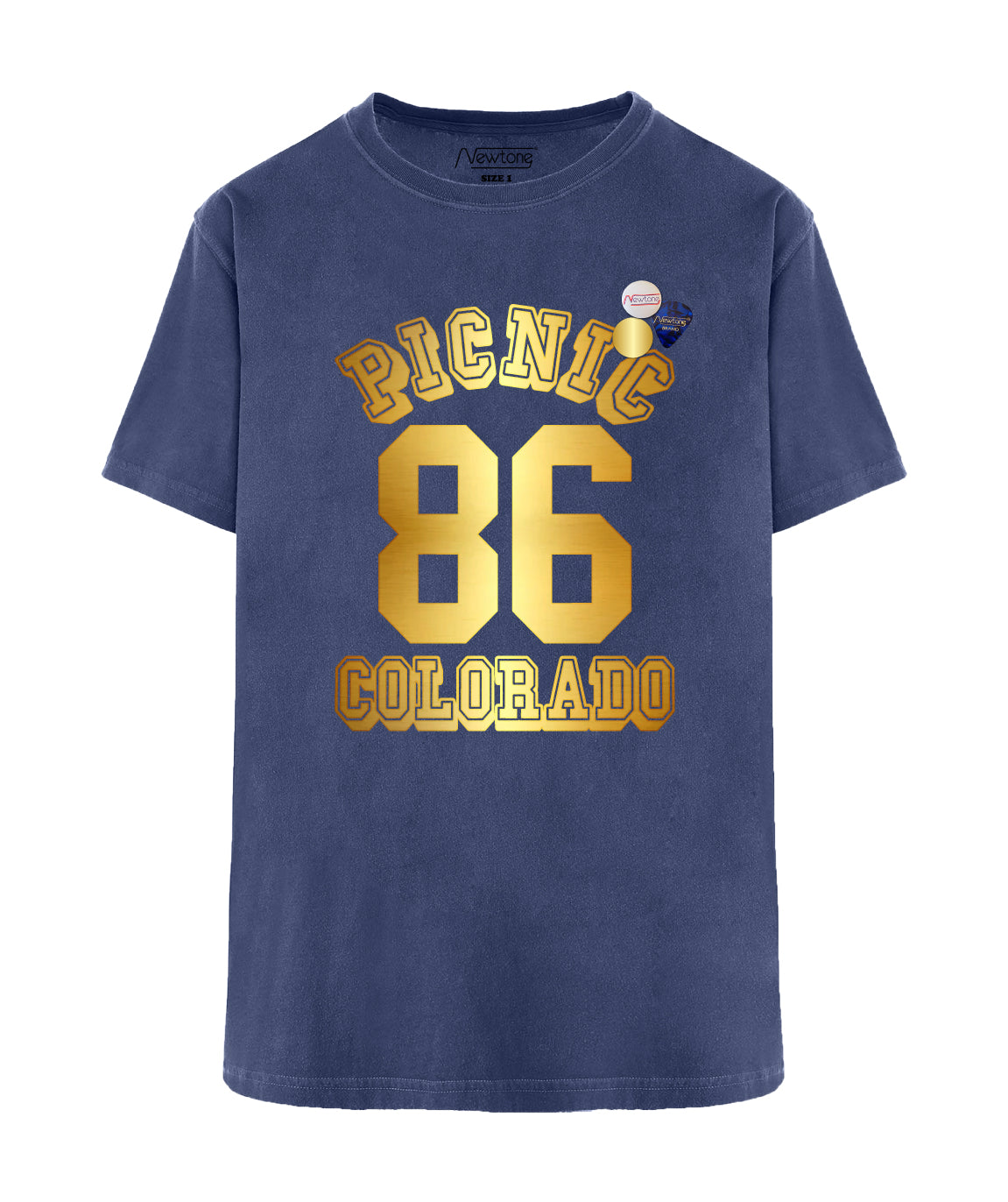 "PICNIC" denim trucker tee