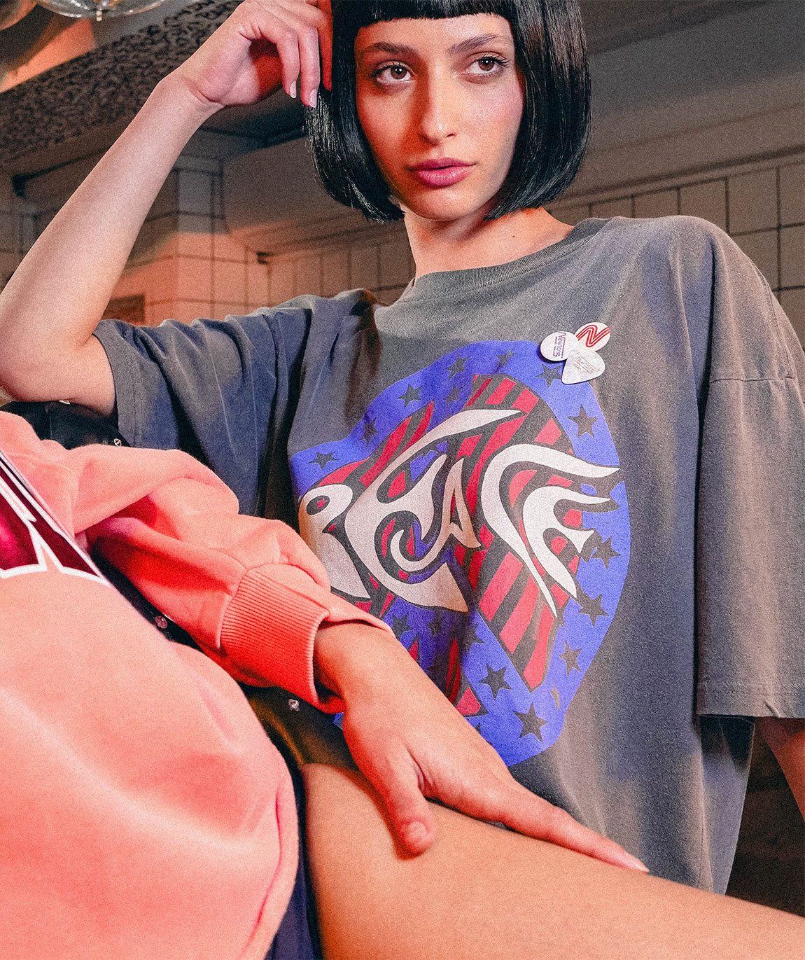 PEACE" crop crooper pepper tee shirt