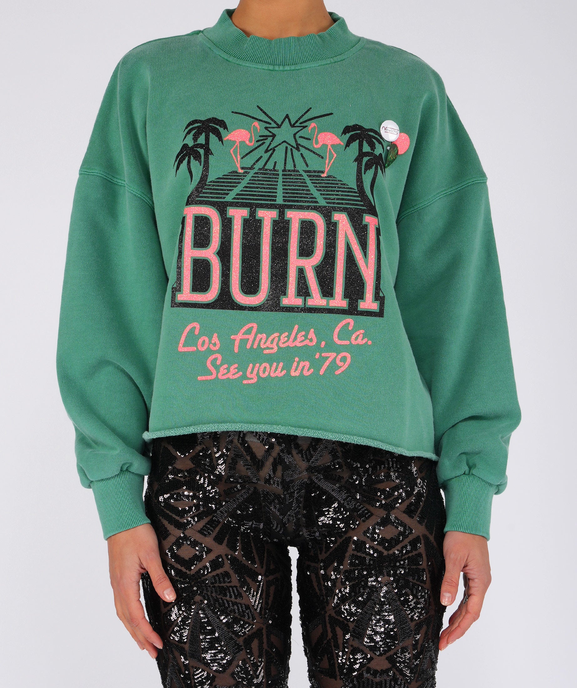 SEE YOU" apple crop sweatshirt