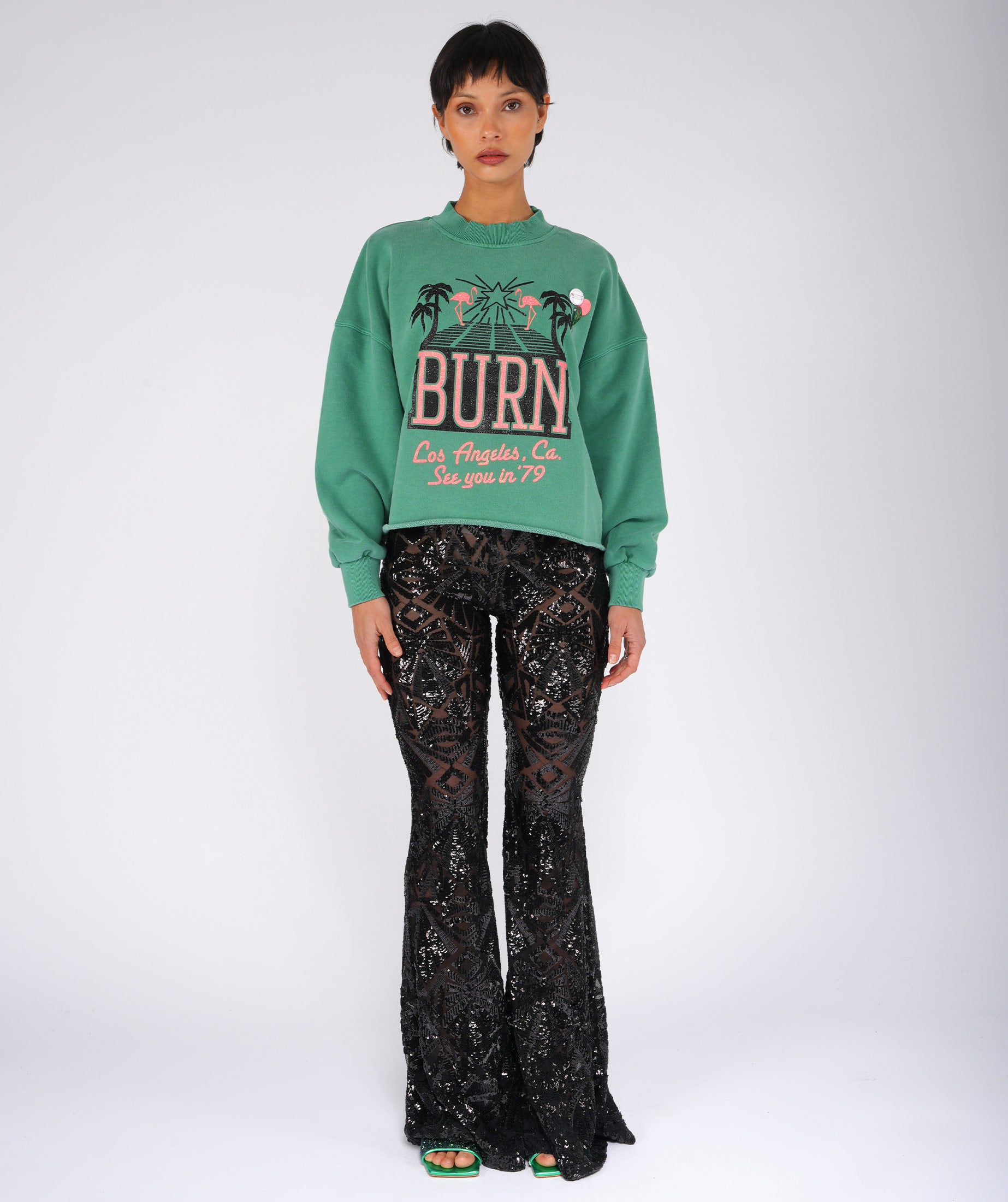 SEE YOU" apple crop sweatshirt