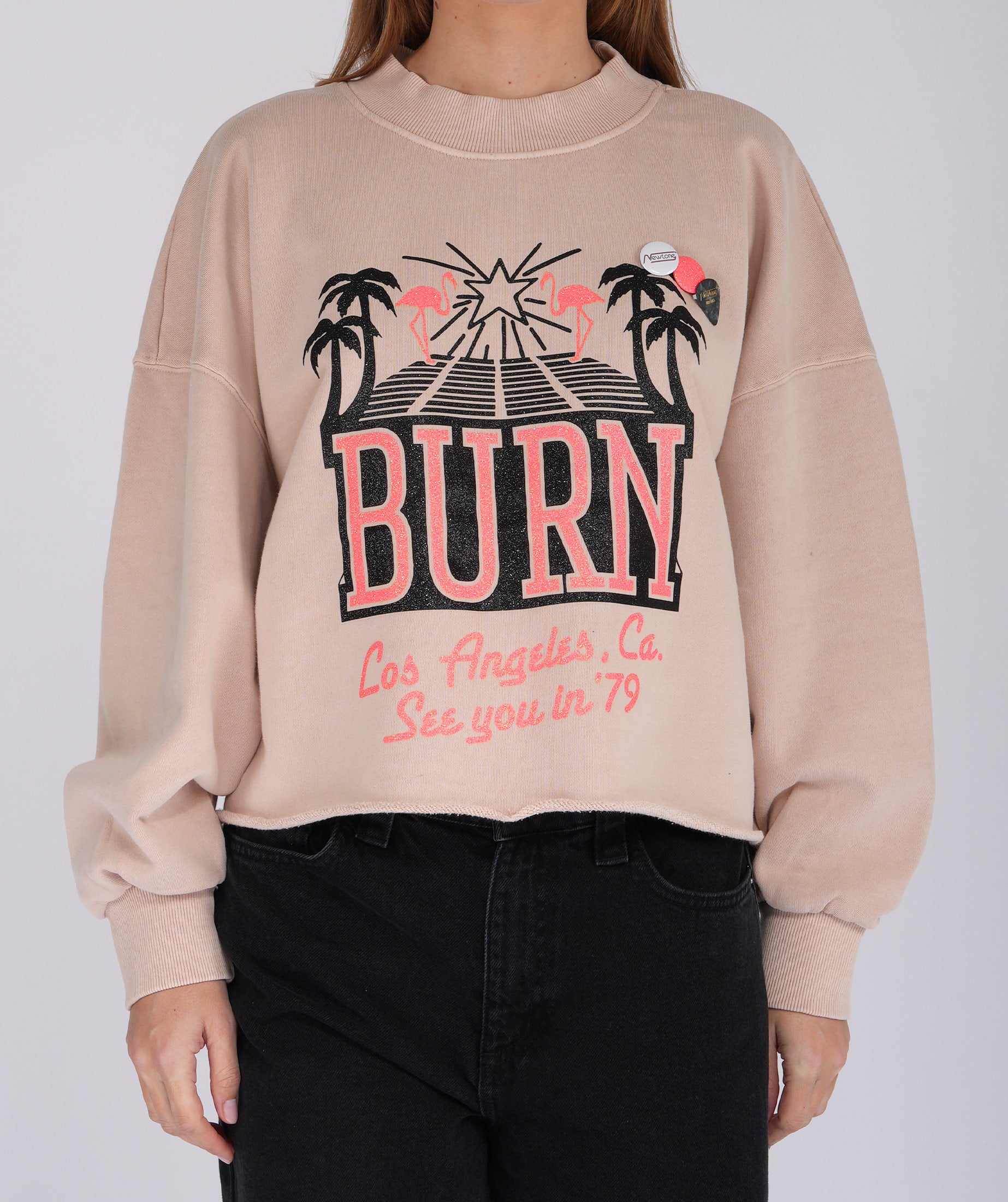 SEE YOU" crop porter whisper sweatshirt