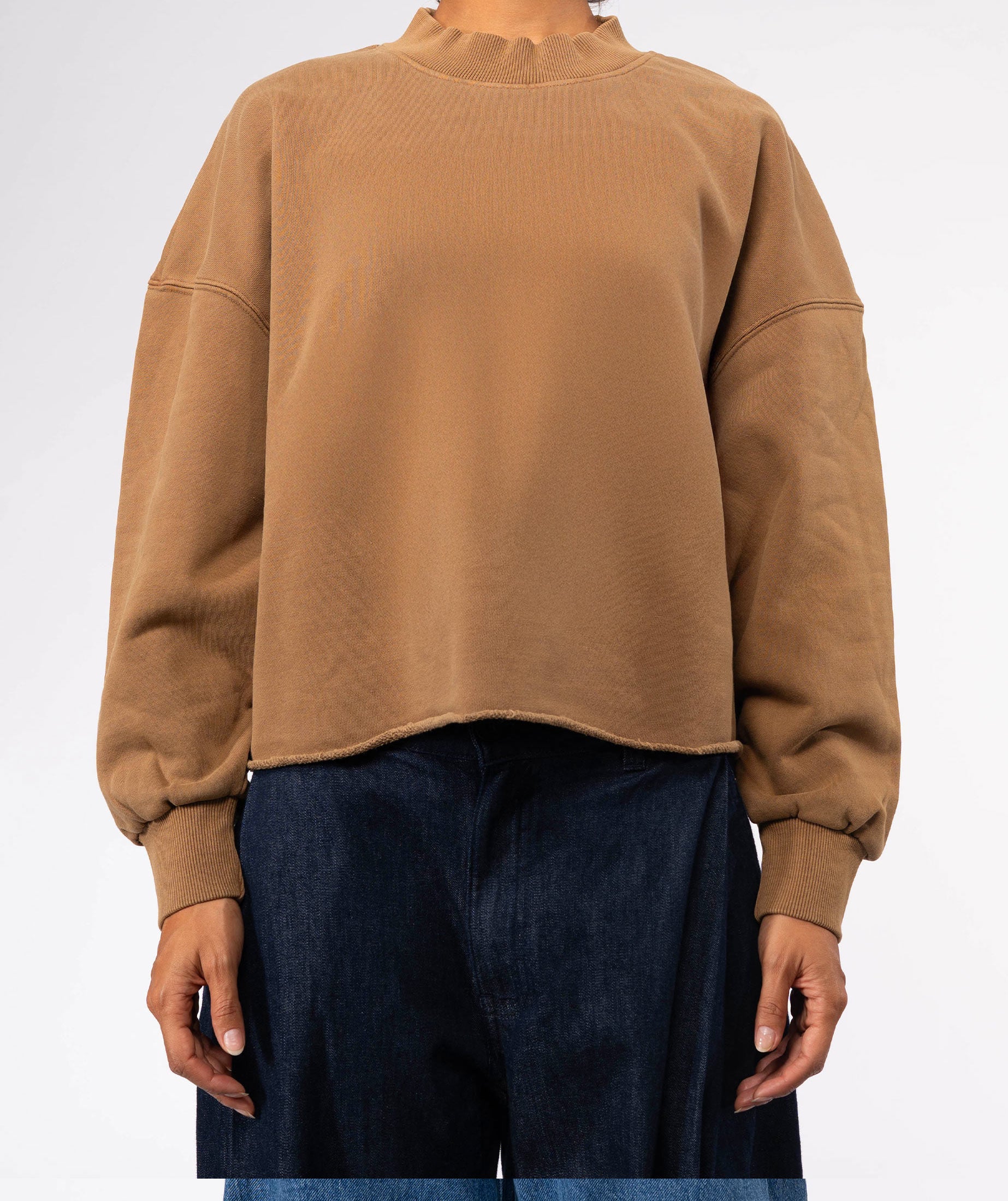 Havana brown "DAILY" crop sweatshirt