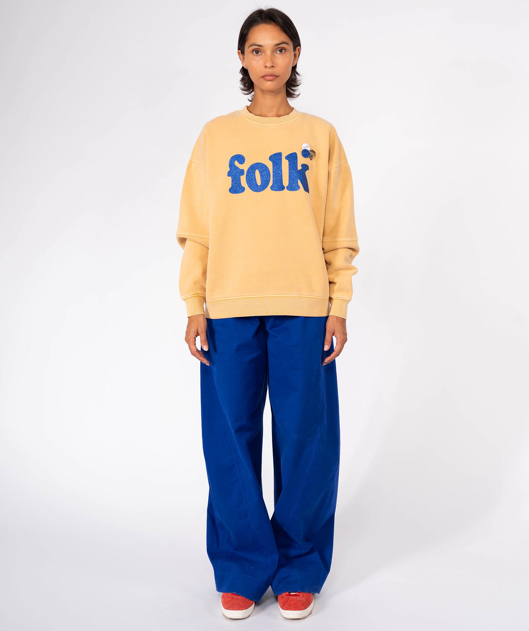 FOLK" roller mustard sweatshirt