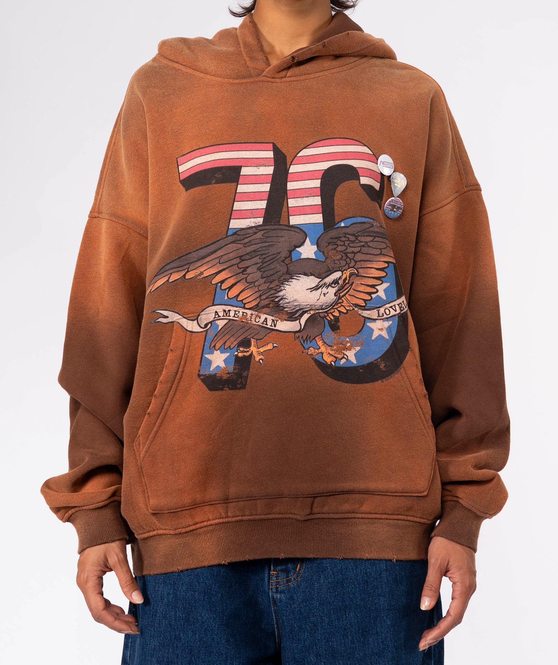 Vintage brown Skyler hoodie "LOVELAND"