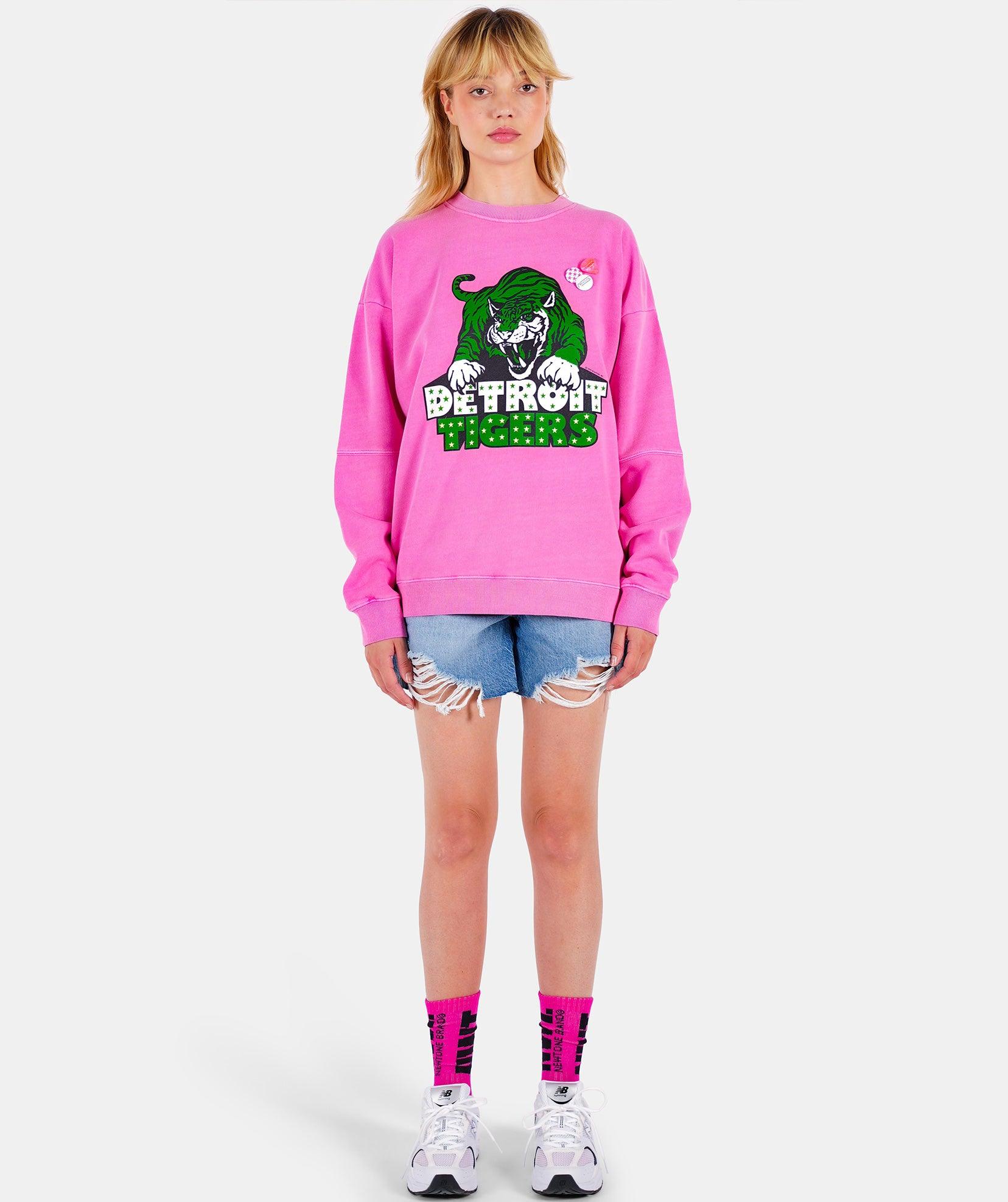 Fuchsia "TIGERS" roller sweatshirt - Newtone