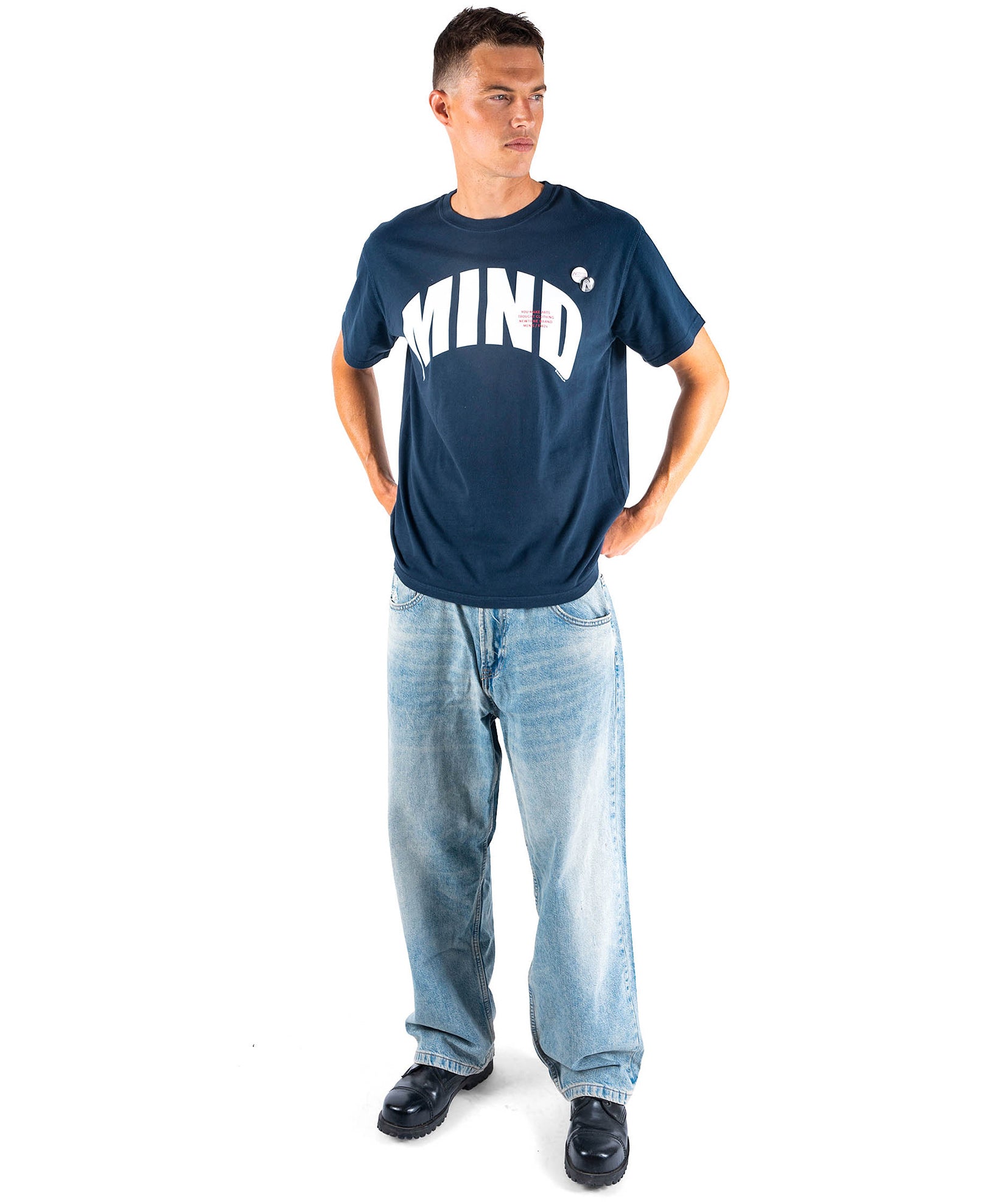 ARTS" navy trucker tee shirt