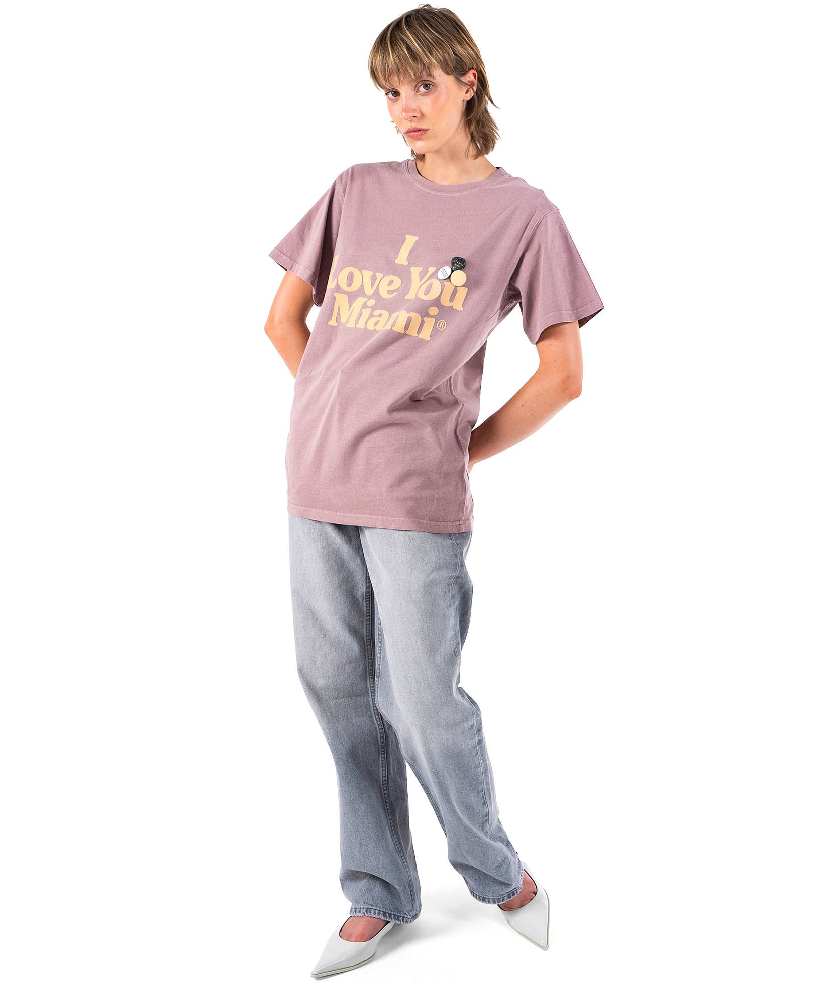 SOUVENIR" nude trucker tee shirt