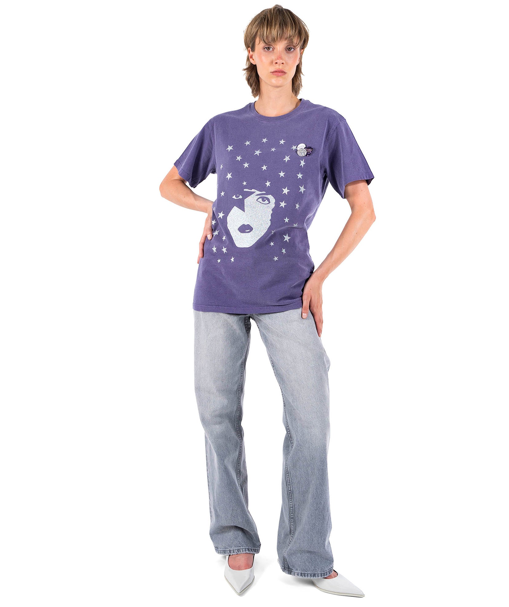 SINGER" grape trucker tee shirt