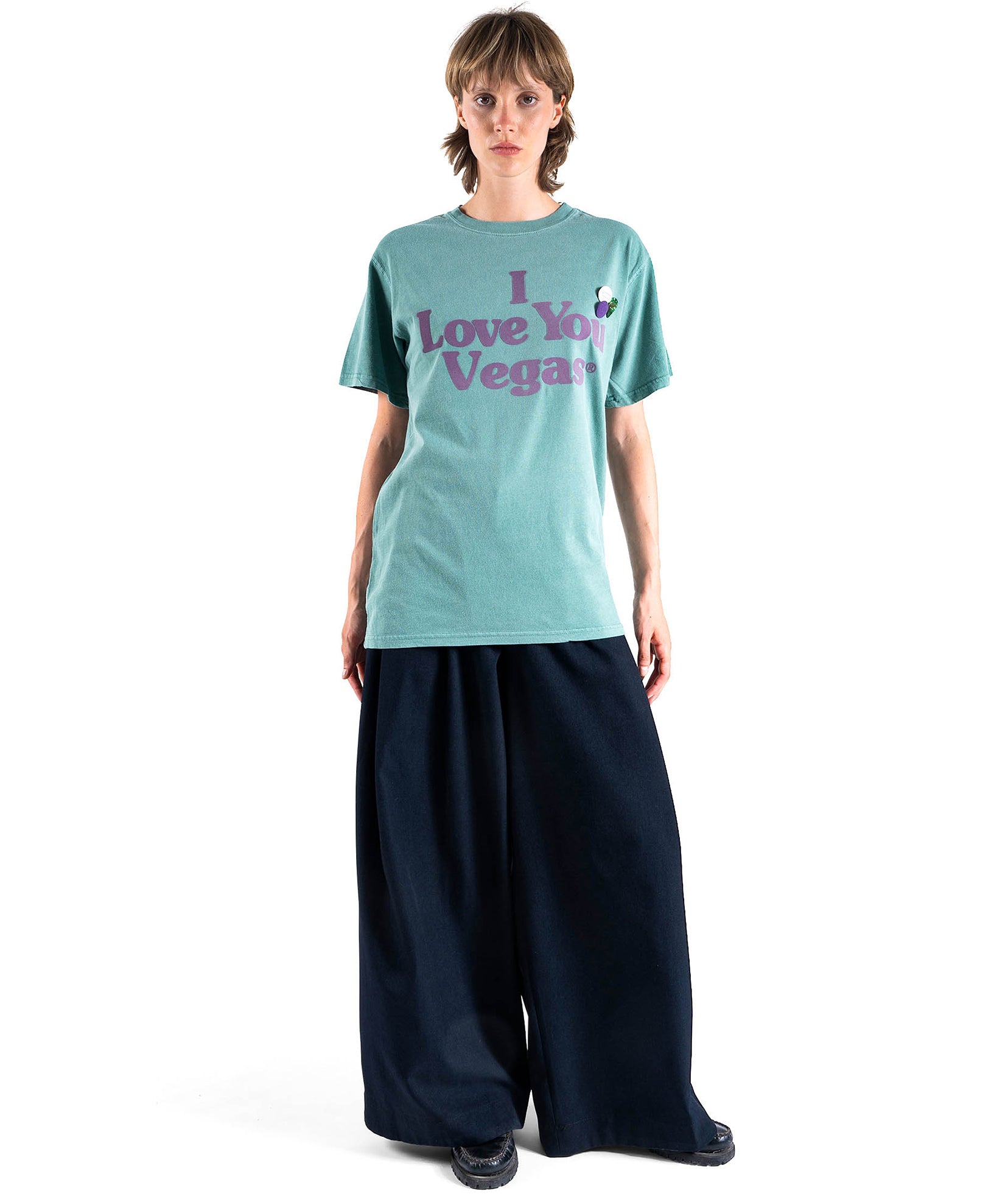 SOUVENIR" light green trucker tee shirt