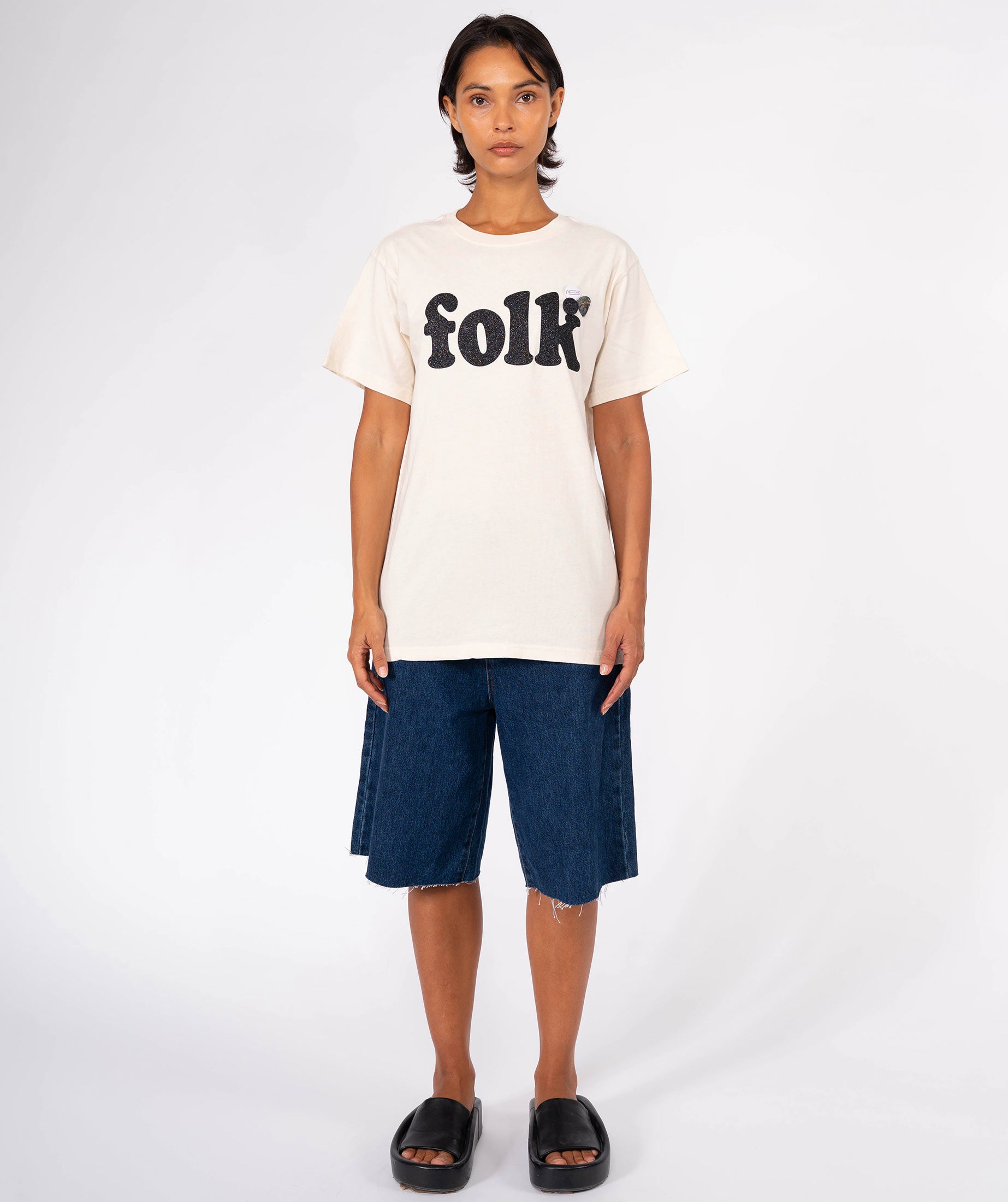 FOLK" natural trucker tee shirt