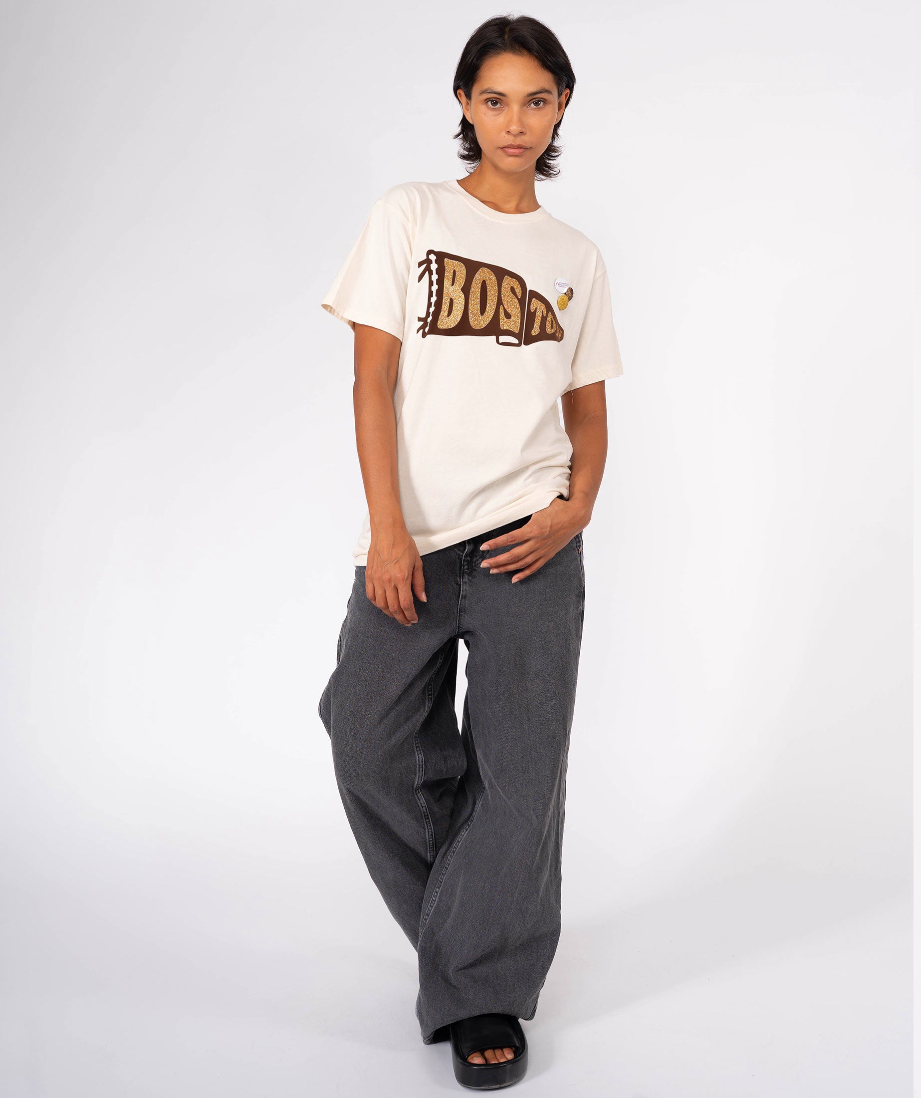 PRENNANT" natural trucker tee shirt