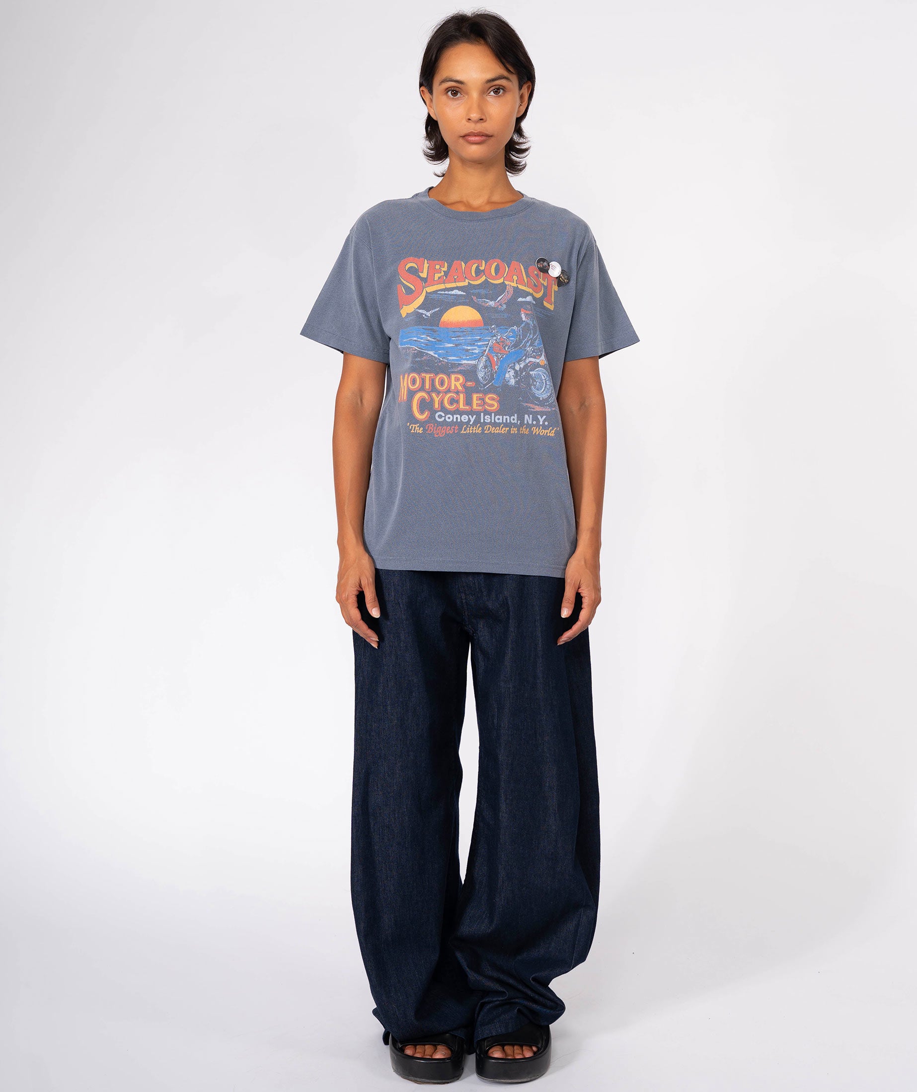 SEACOAST" trucker denim tee shirt